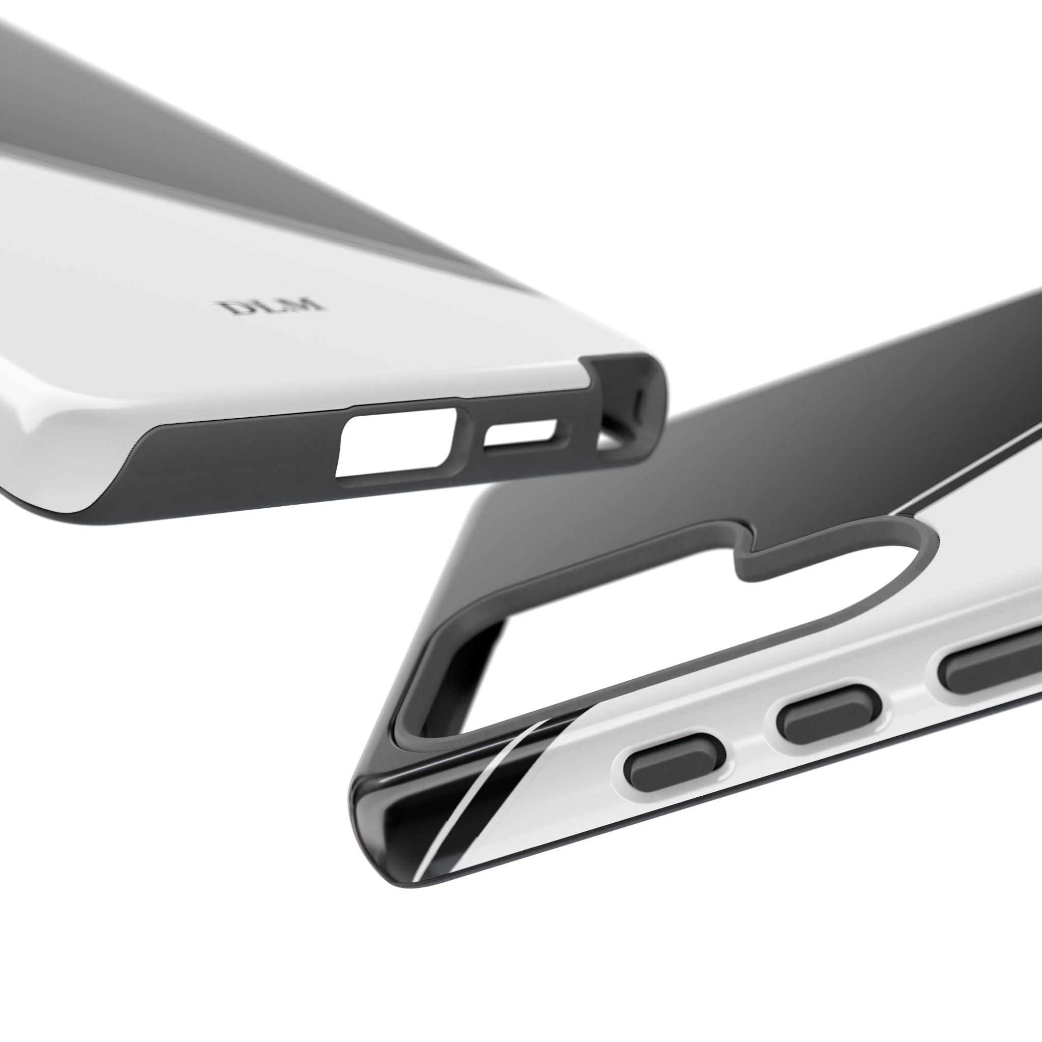 White/Black Two Tone Custom Initials Case