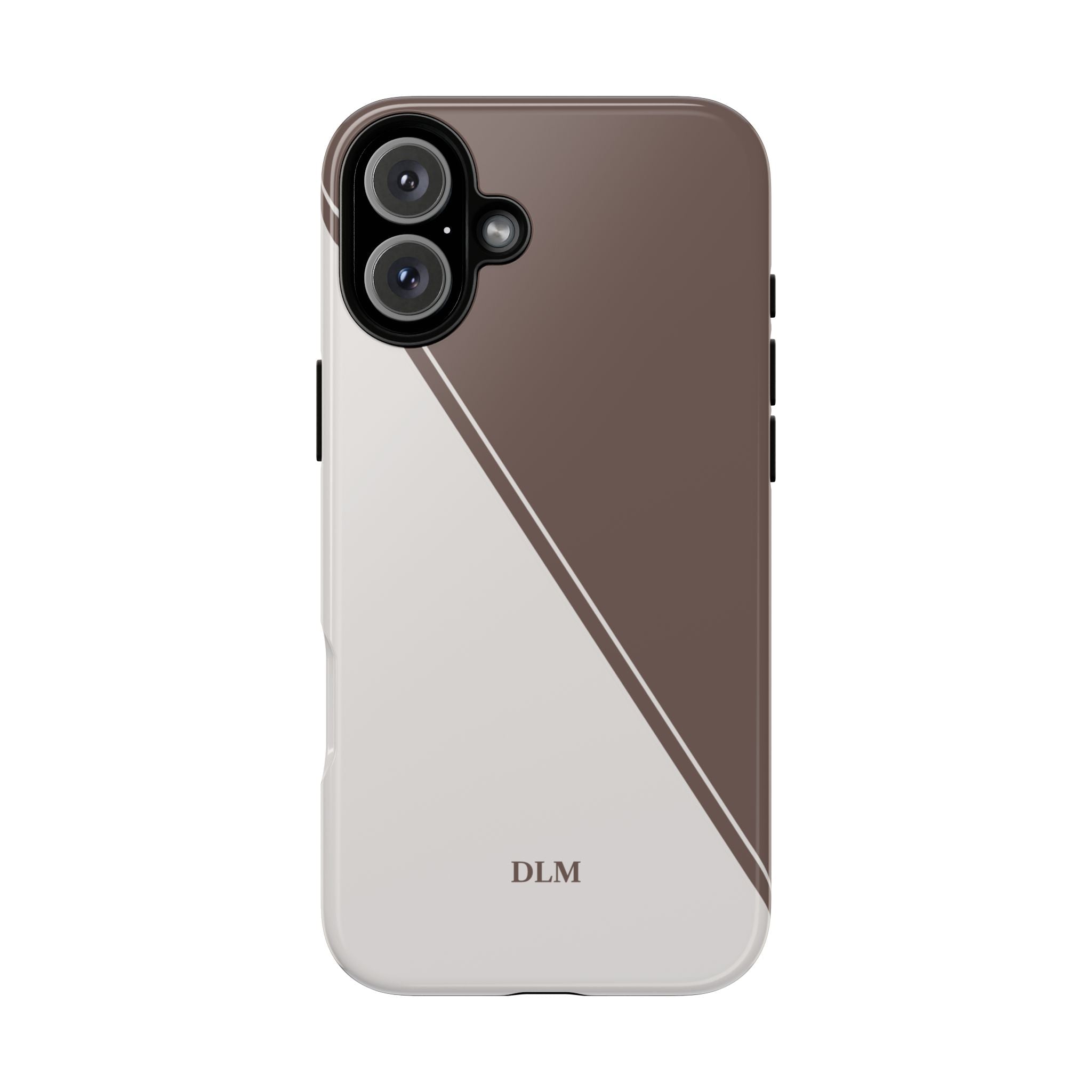 Brown/Cream Two Tone Custom Initials Case