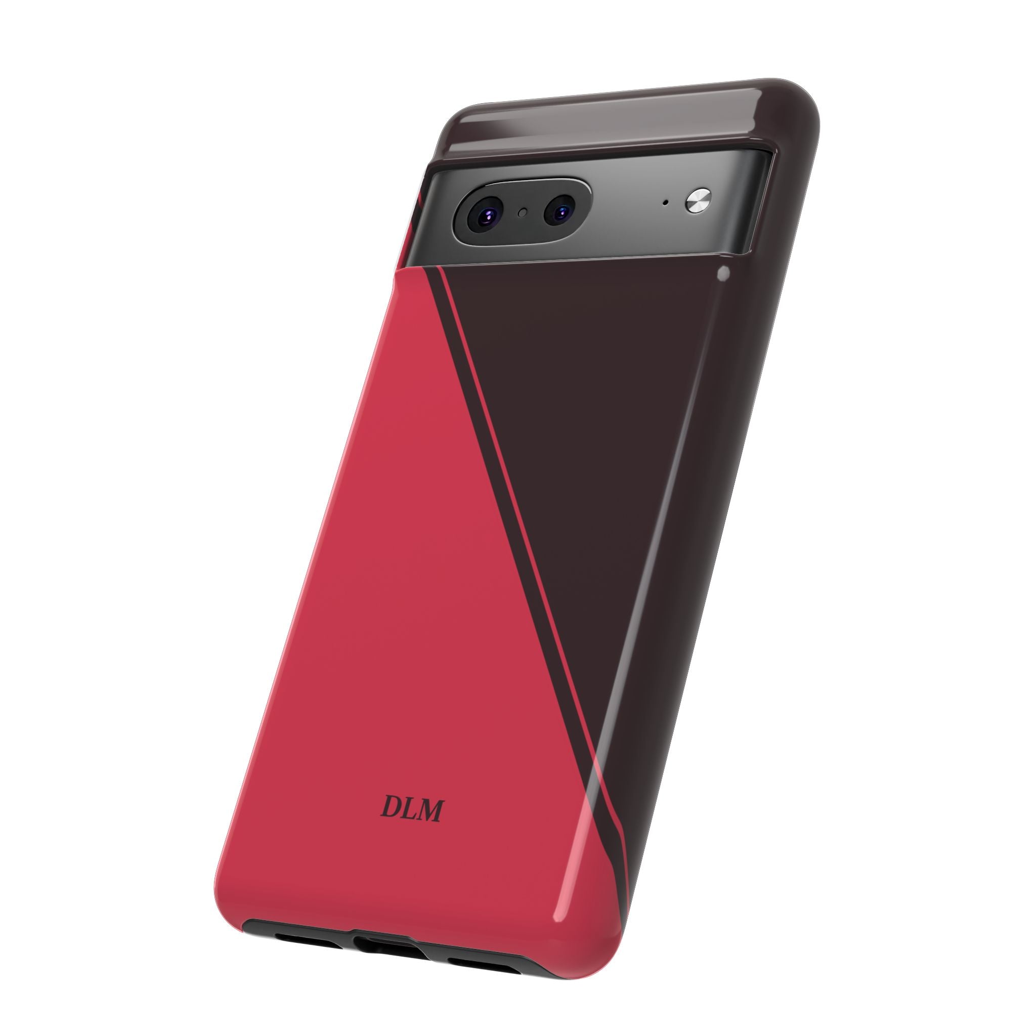 Red/Brown Two Tone Custom Initials Case