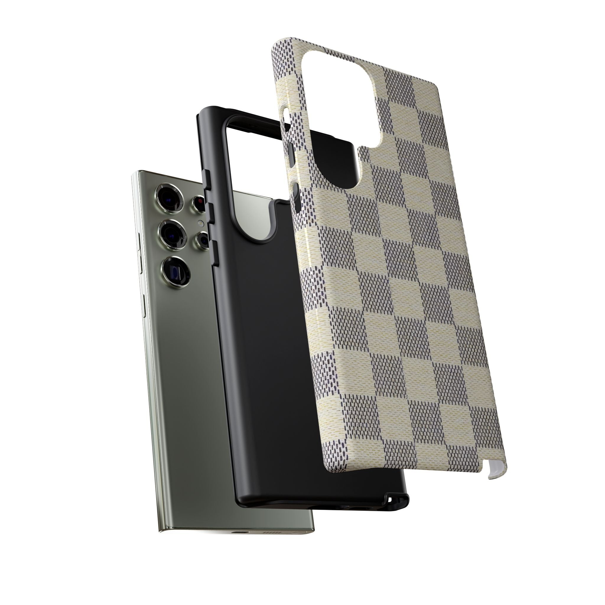 Checkered Cream Phone Case