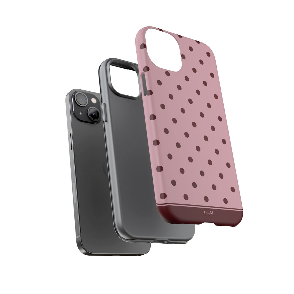 Berry Blush Personalised Polka Dot Case