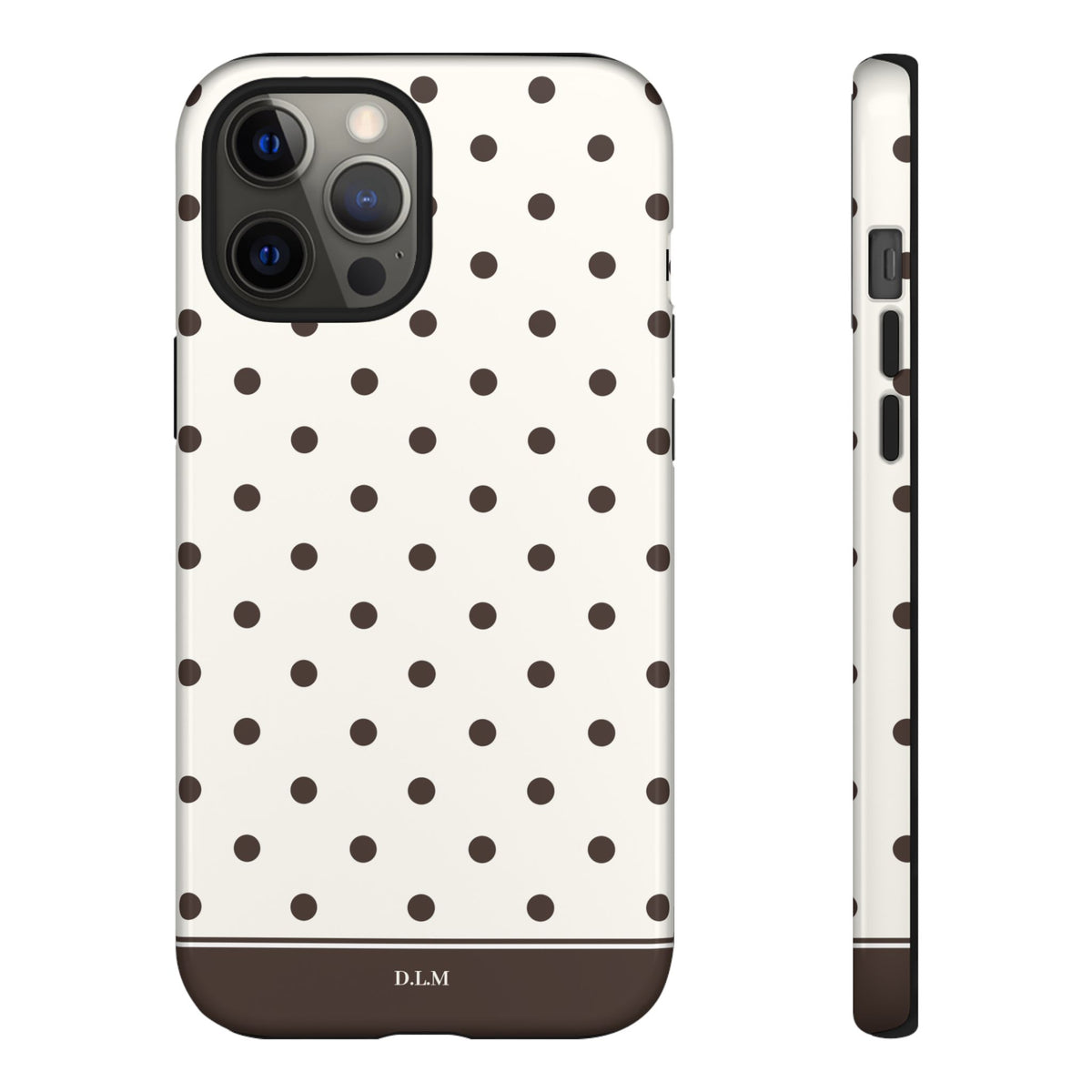 Creamy Mocha Personalised Polka Dot Case