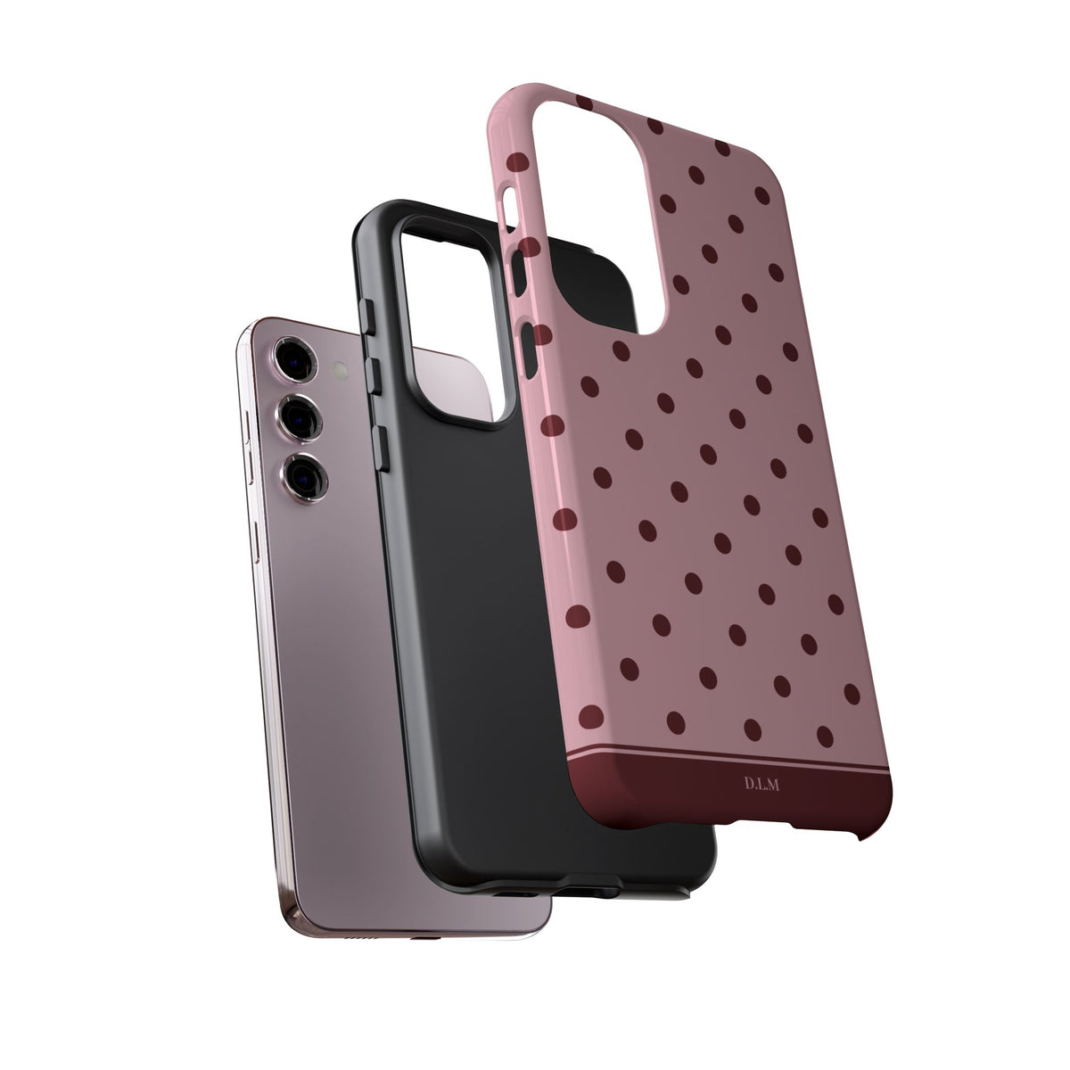 Berry Blush Personalised Polka Dot Case