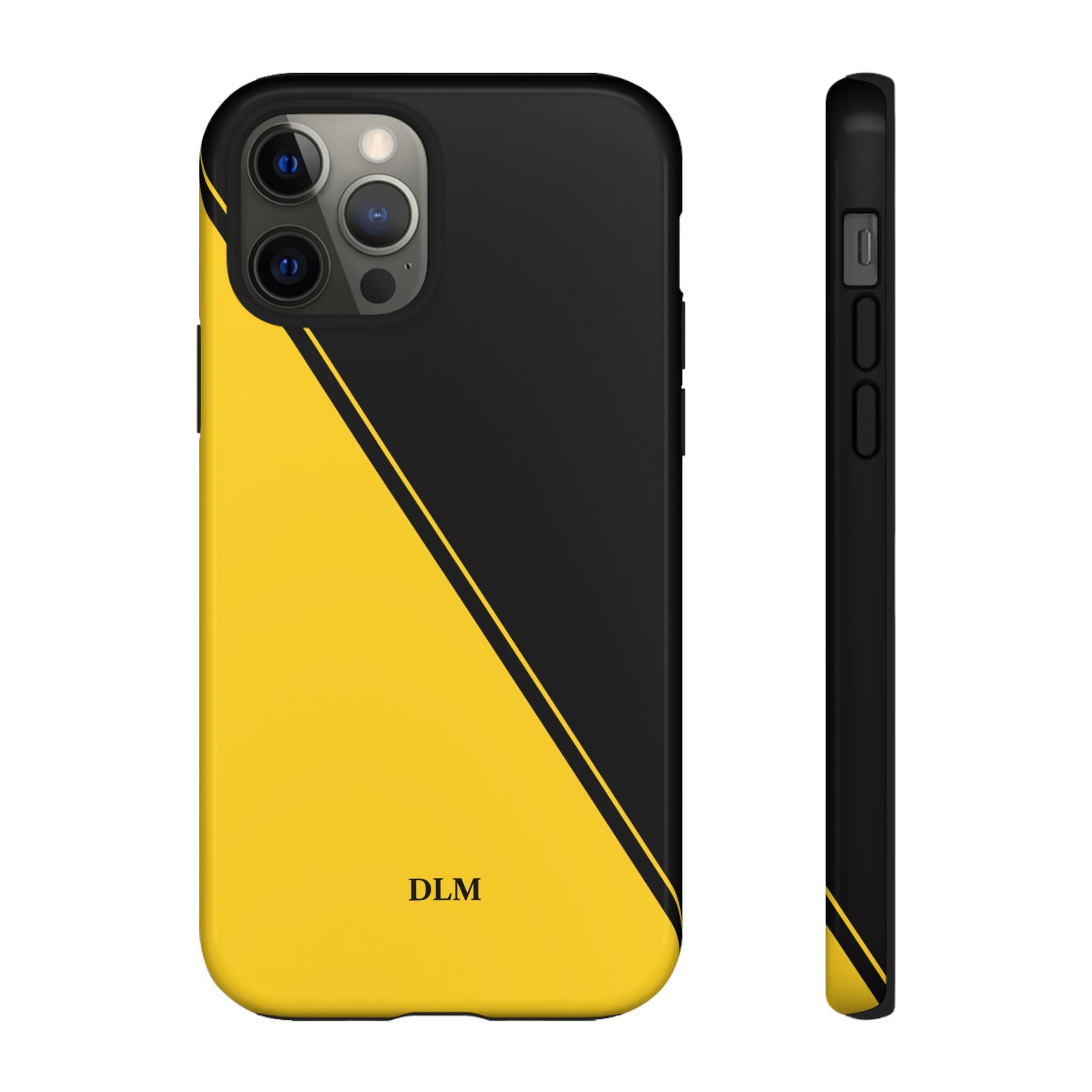 Yellow/Black Two Tone Custom Initials Case