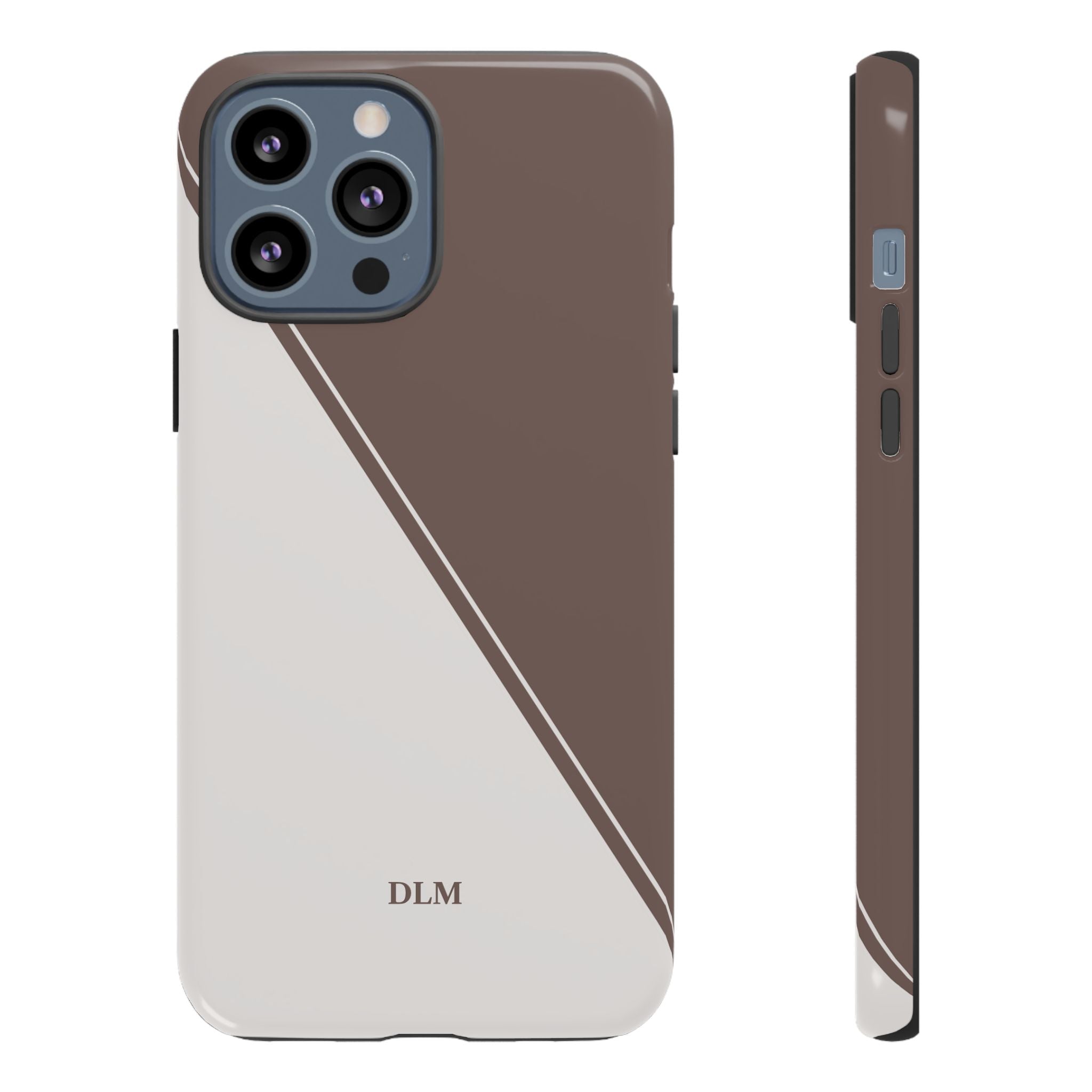 Brown/Cream Two Tone Custom Initials Case