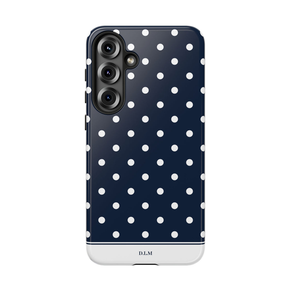 Navy Pearl Personalised Polka Dot Case