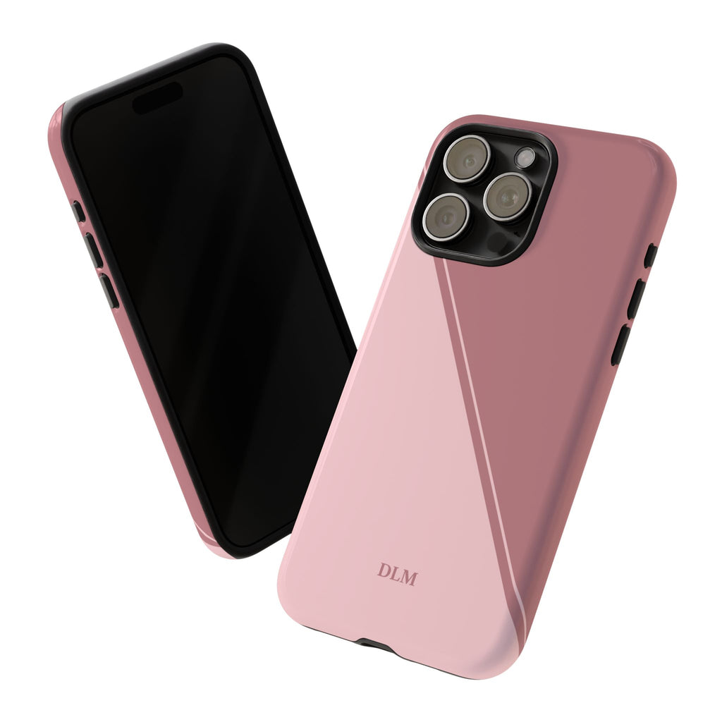 Pinks Two Tone Custom Initials Case