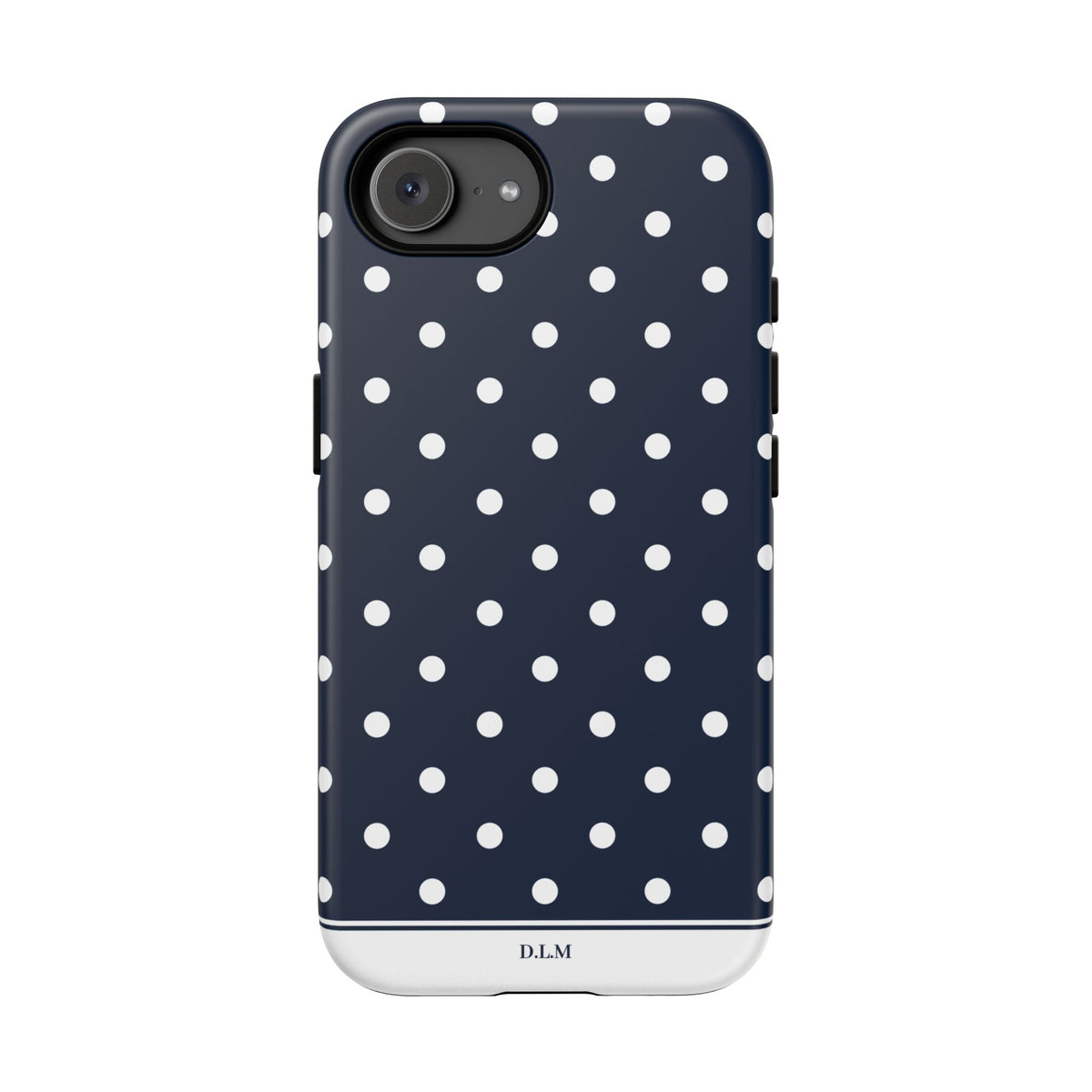 Navy Pearl Personalised Polka Dot Case