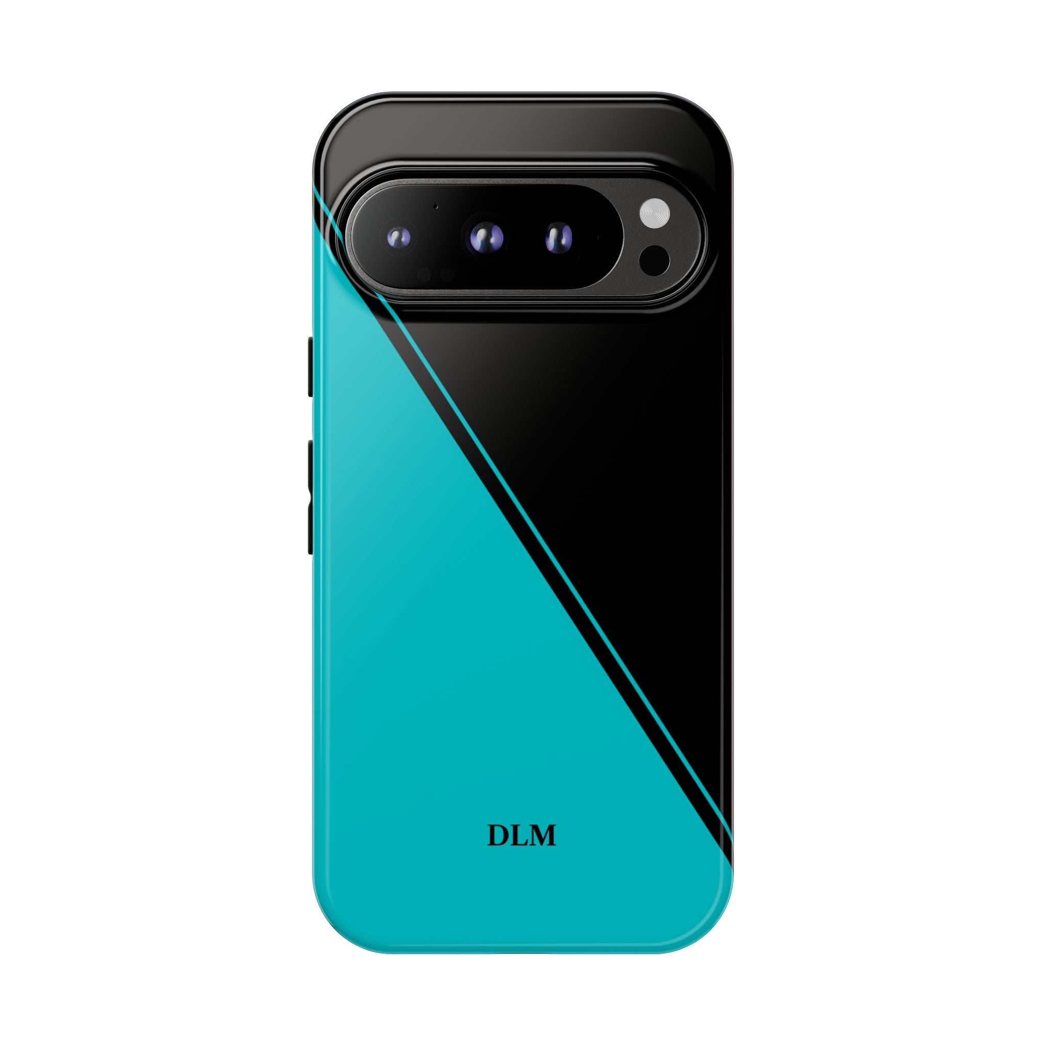Tiffany/Black Two Tone Custom Initials Case