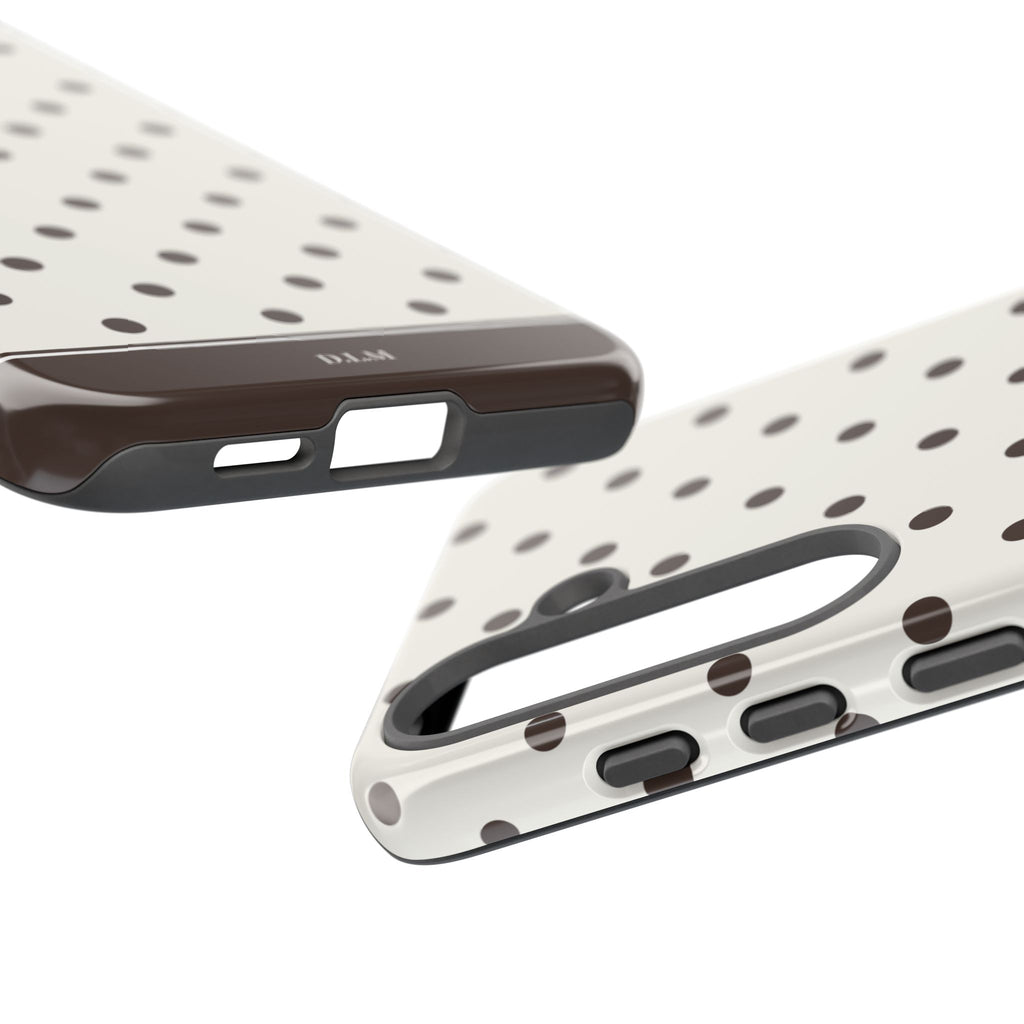 Creamy Mocha Personalised Polka Dot Case