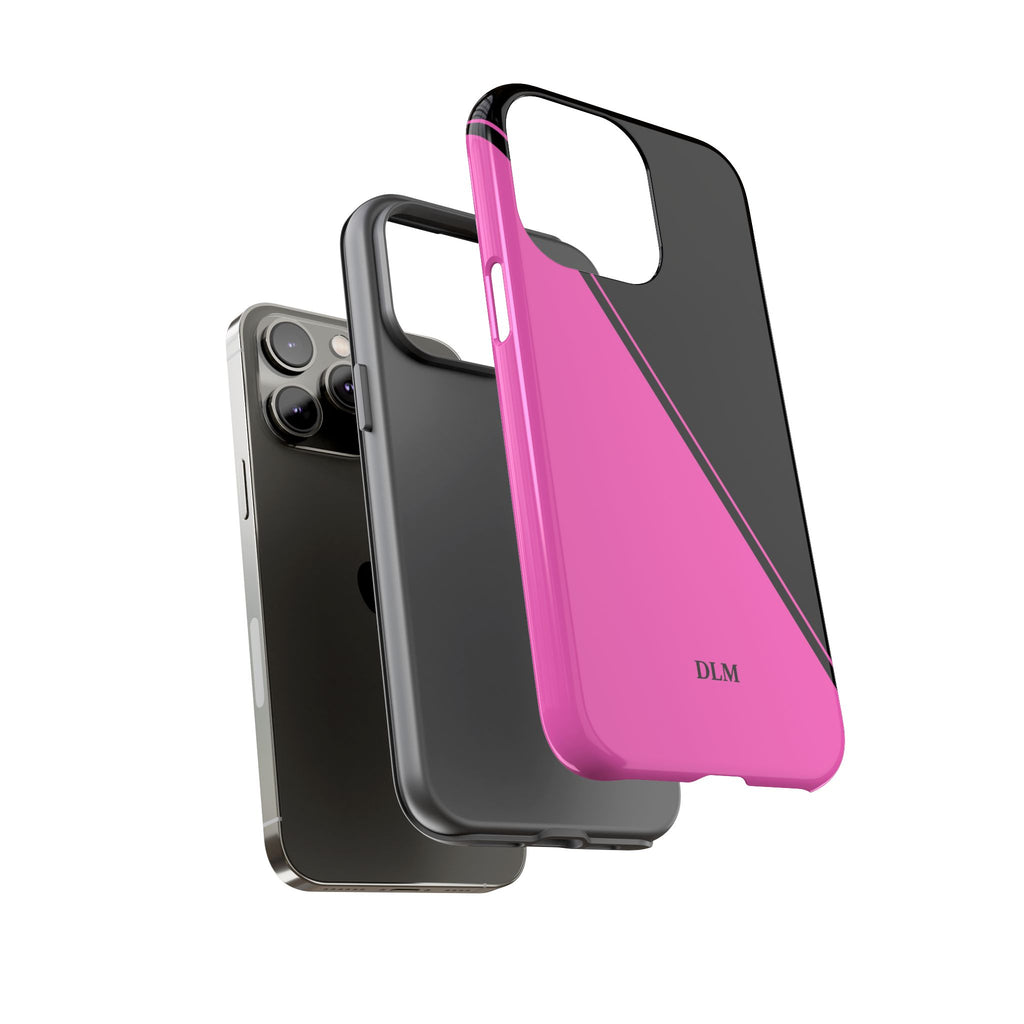 Pink/Black Two Tone Custom Initials Case