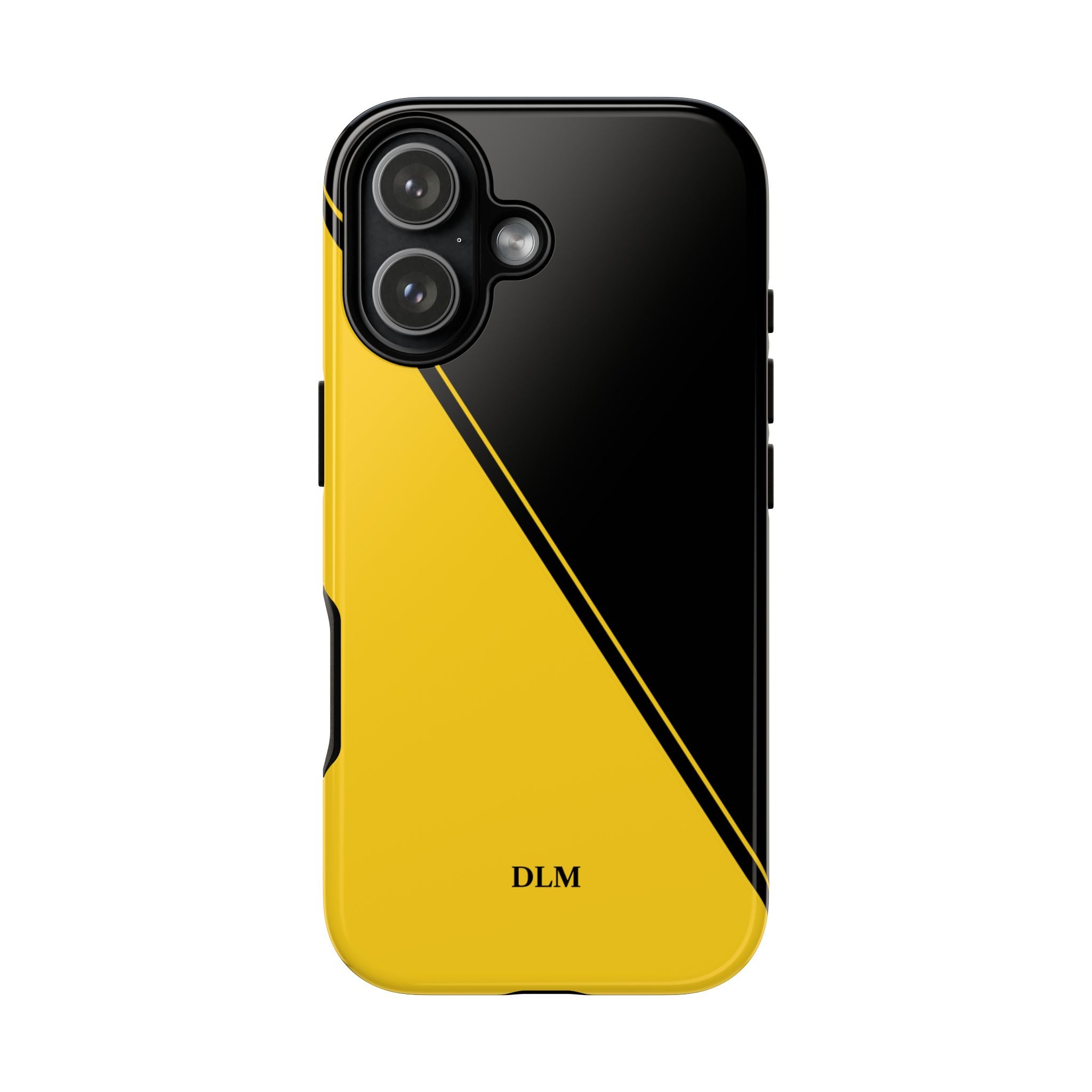 Yellow/Black Two Tone Custom Initials Case