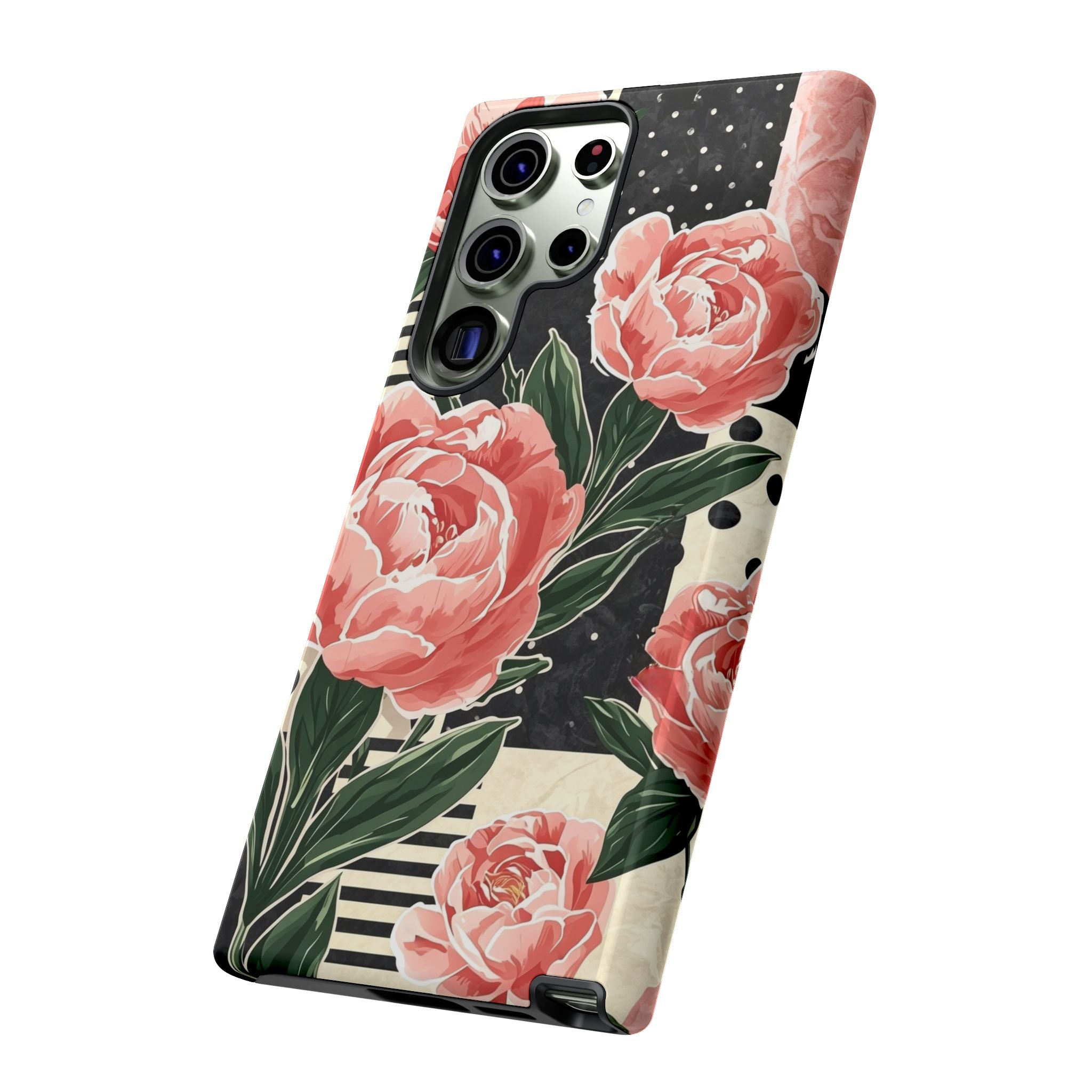 Pink Peony Stripes & Polka Dots