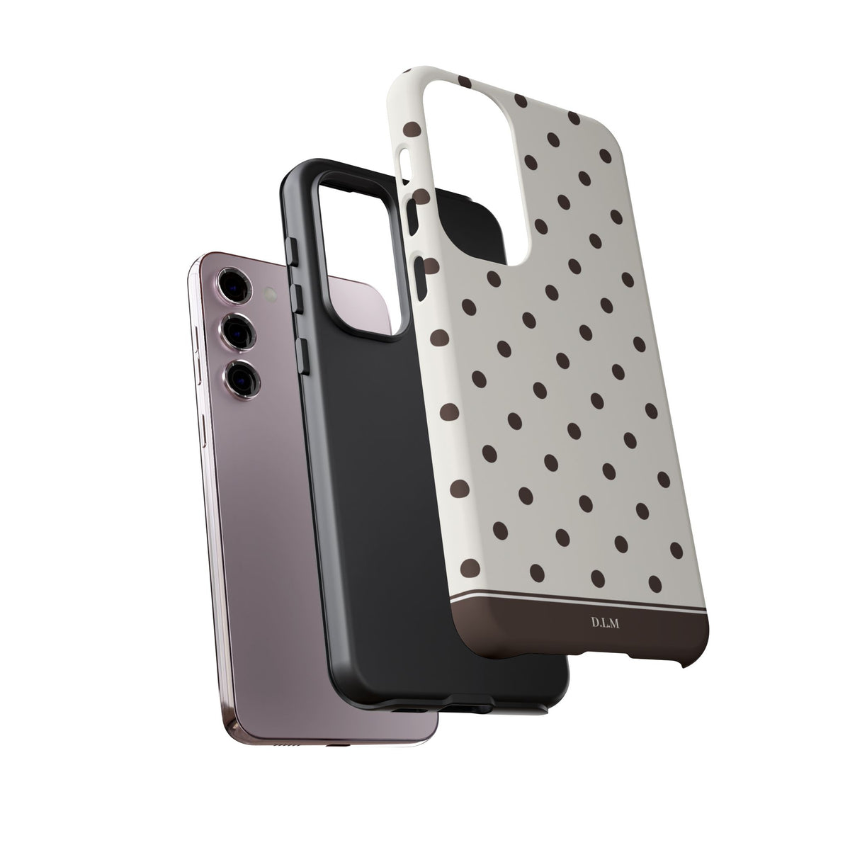 Creamy Mocha Personalised Polka Dot Case