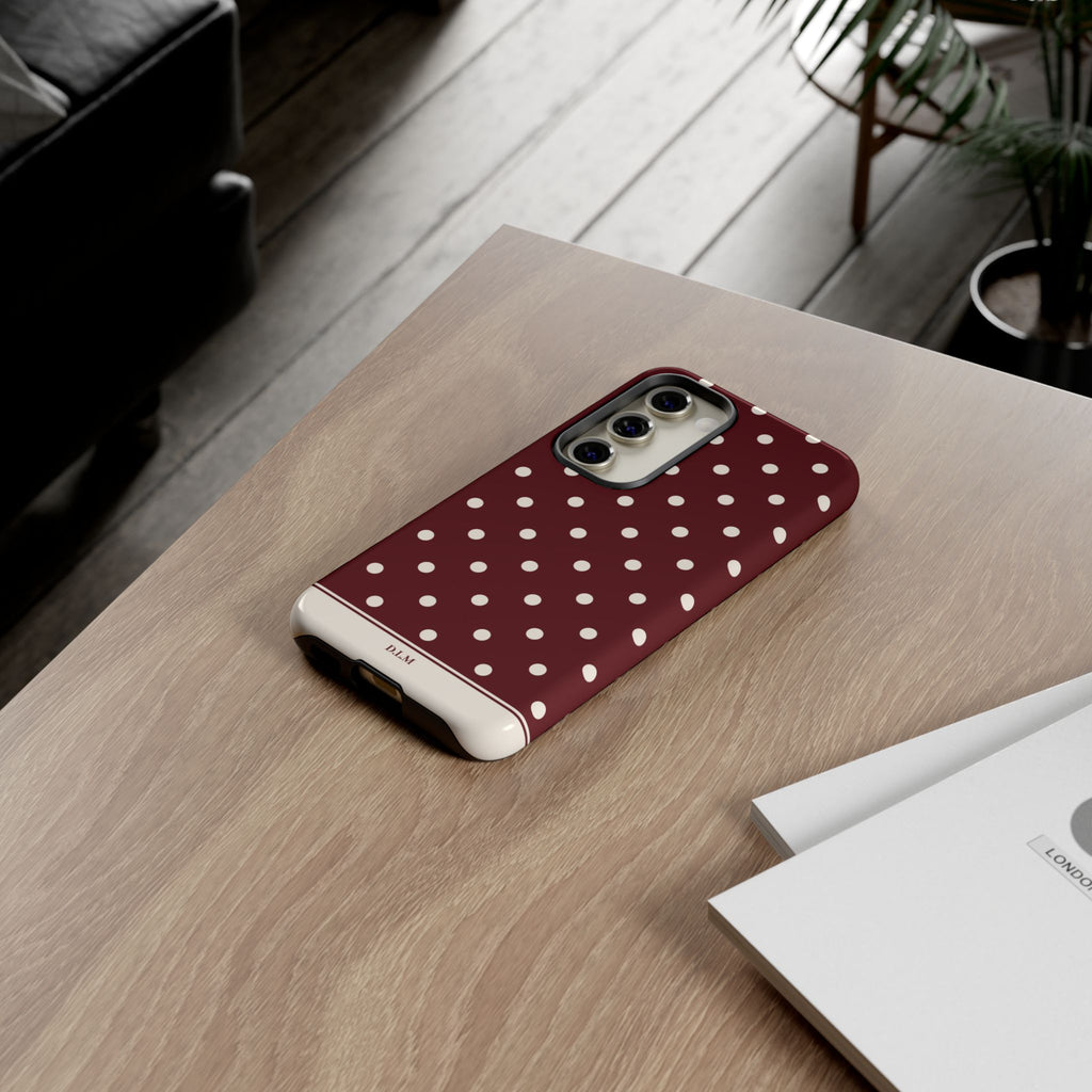Cranberry Cream Personalised Polka Dot Case
