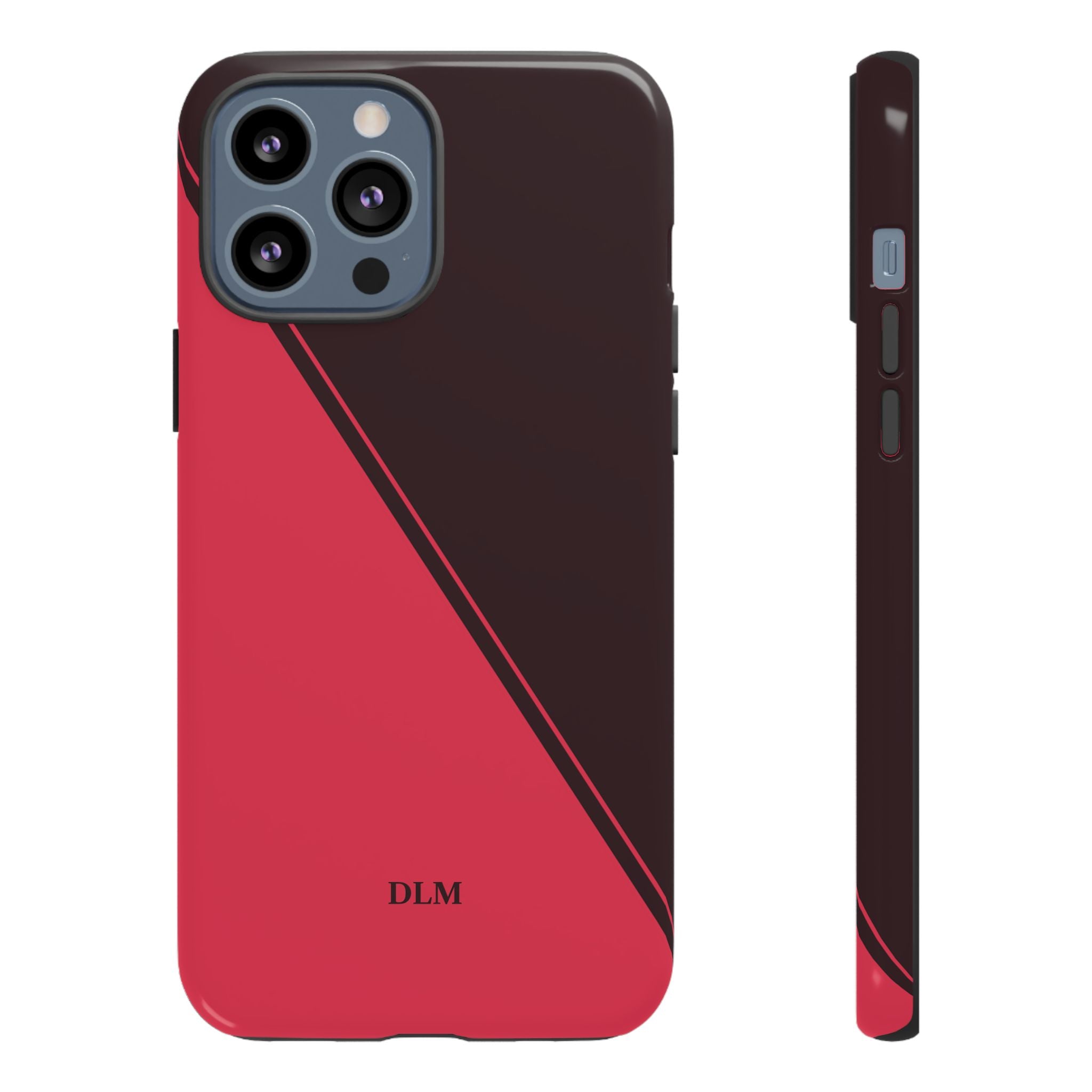 Red/Brown Two Tone Custom Initials Case