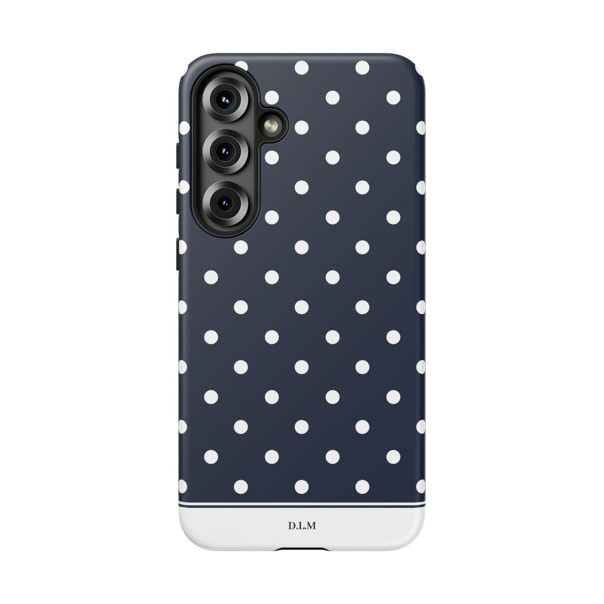 Navy Pearl Personalised Polka Dot Case