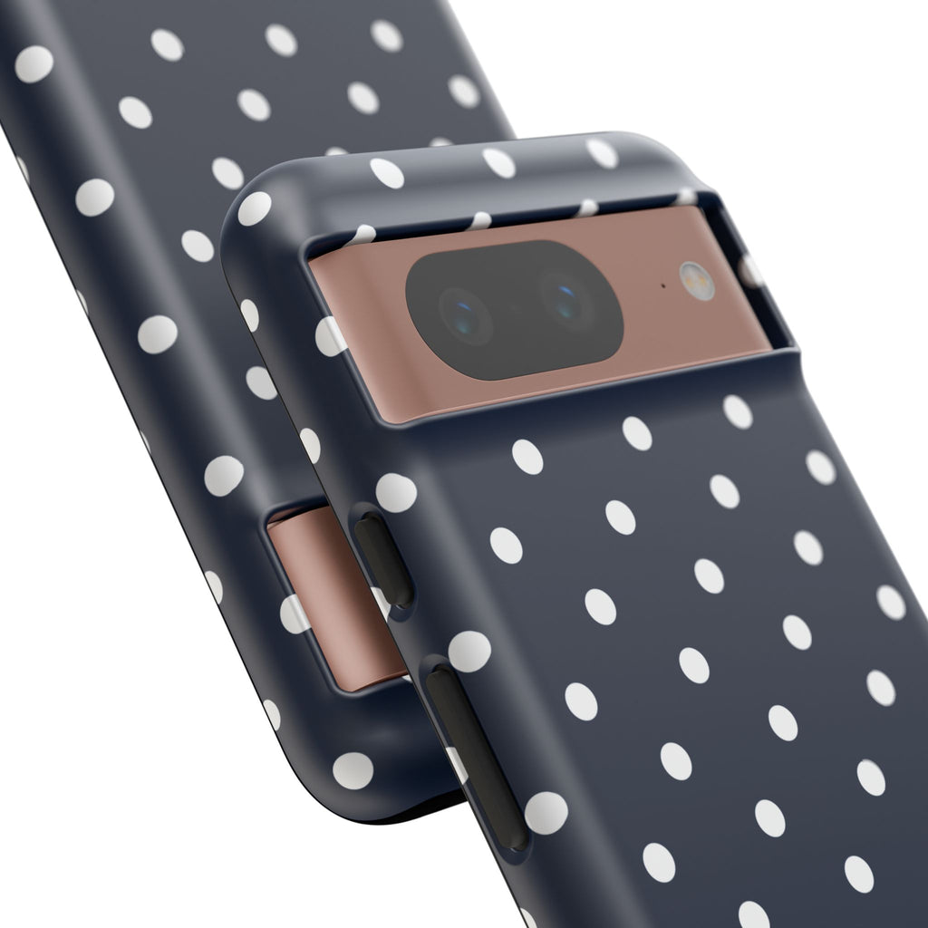 Navy Pearl Personalised Polka Dot Case