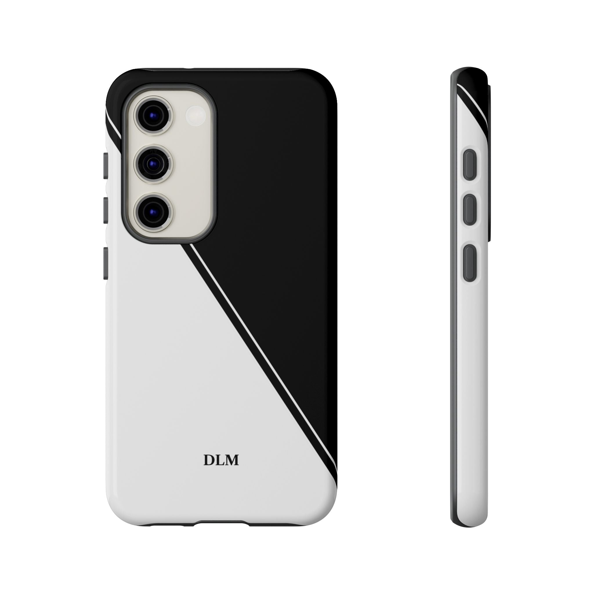 White/Black Two Tone Custom Initials Case