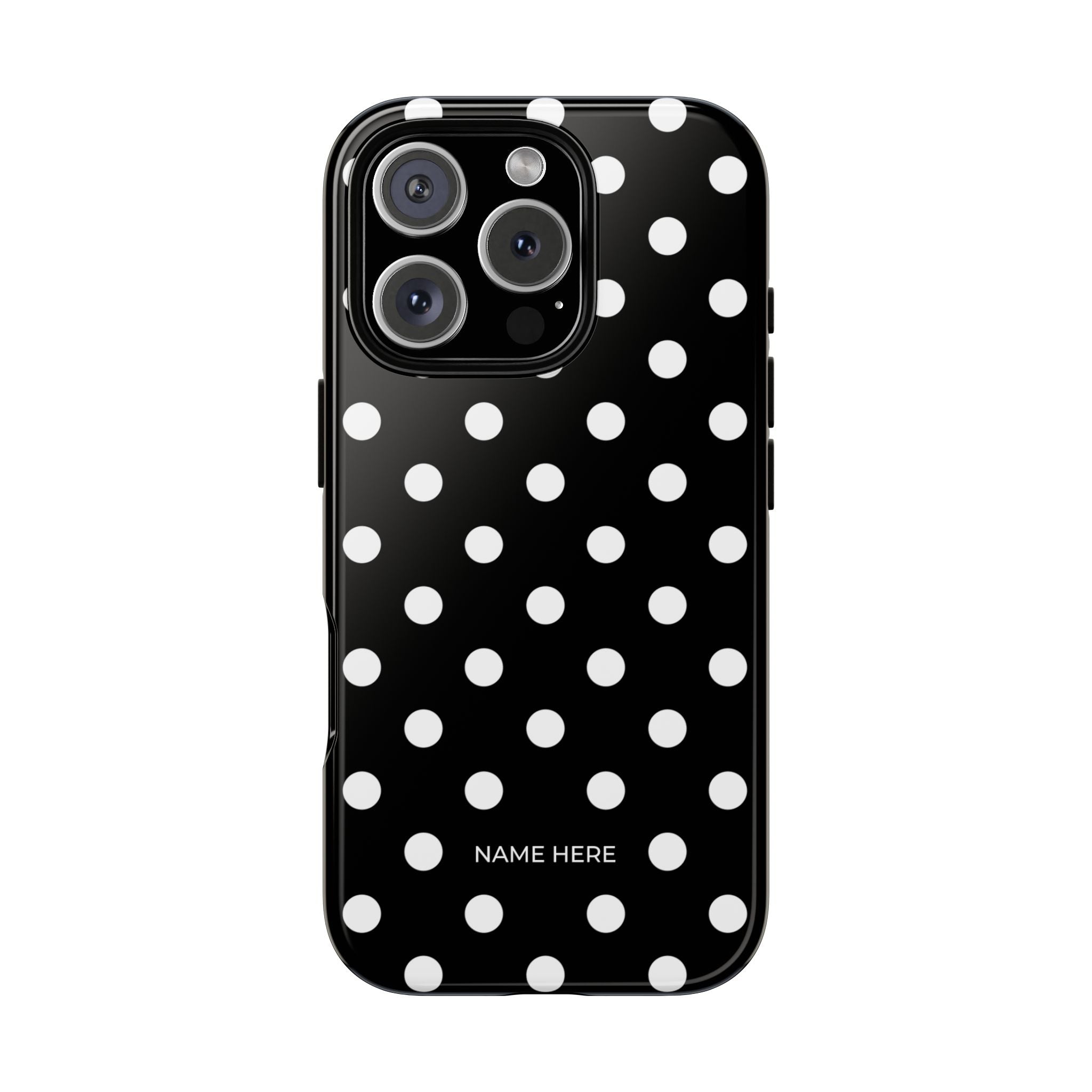 Black & White PolkaDot Customisable Case