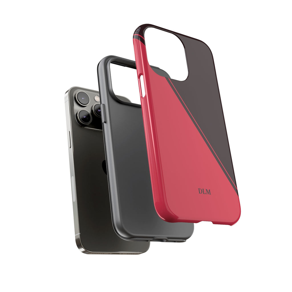 Red/Brown Two Tone Custom Initials Case