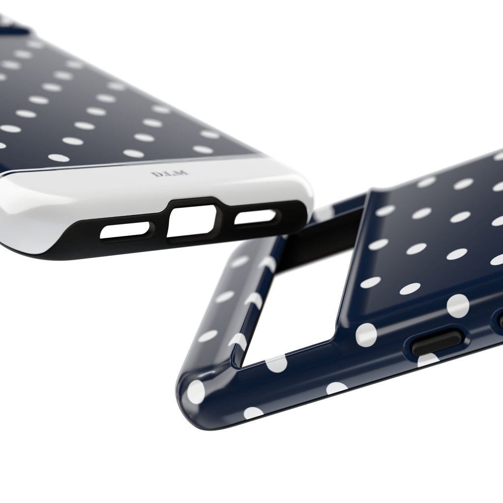 Navy Pearl Personalised Polka Dot Case