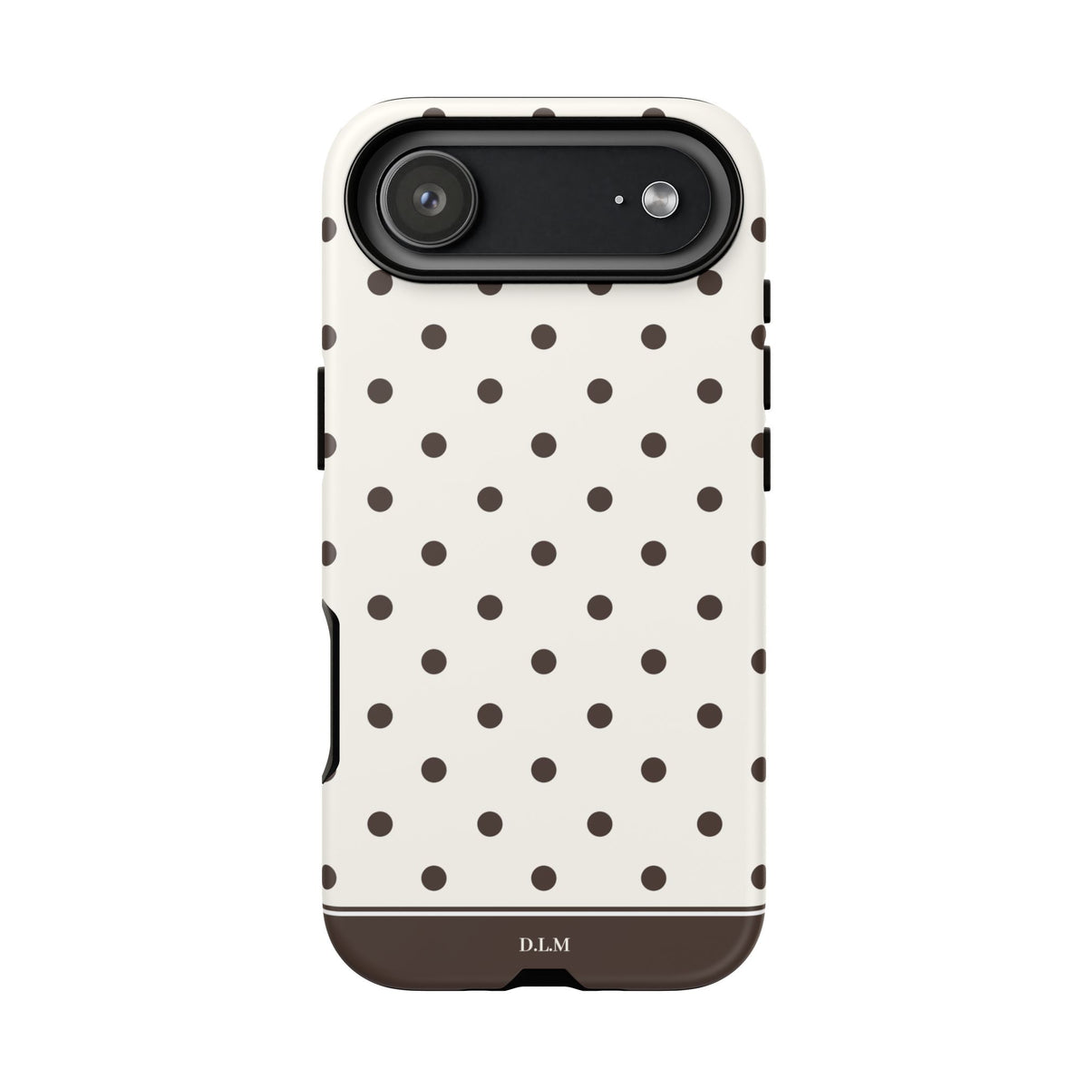 Creamy Mocha Personalised Polka Dot Case