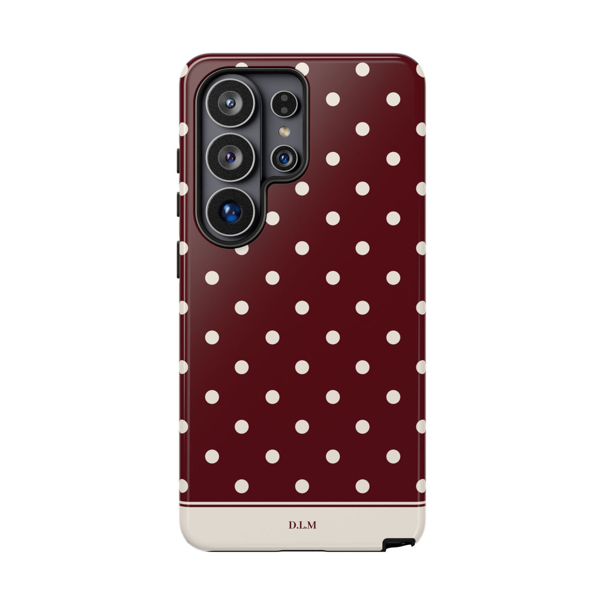 Cranberry Cream Personalised Polka Dot Case