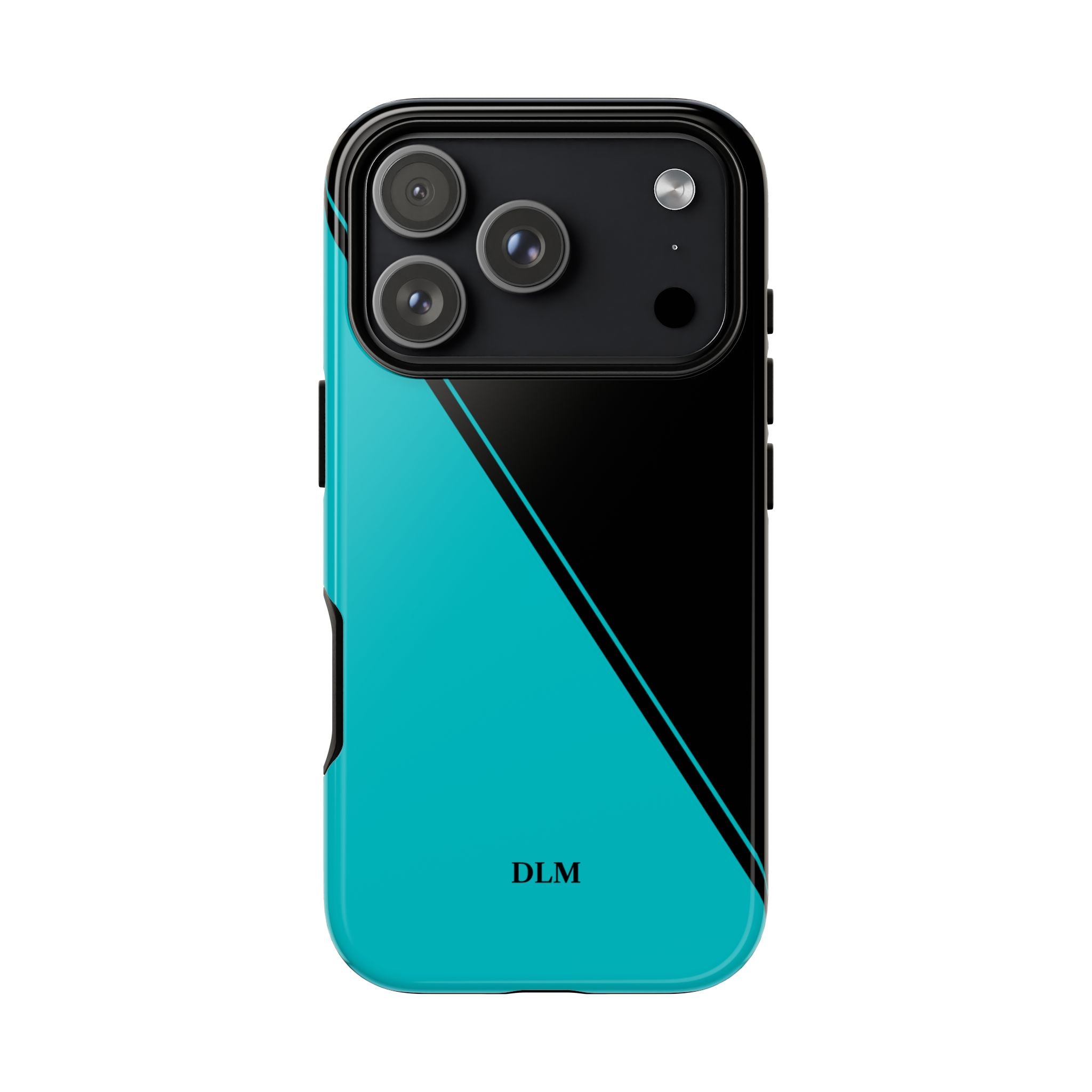 Tiffany/Black Two Tone Custom Initials Case