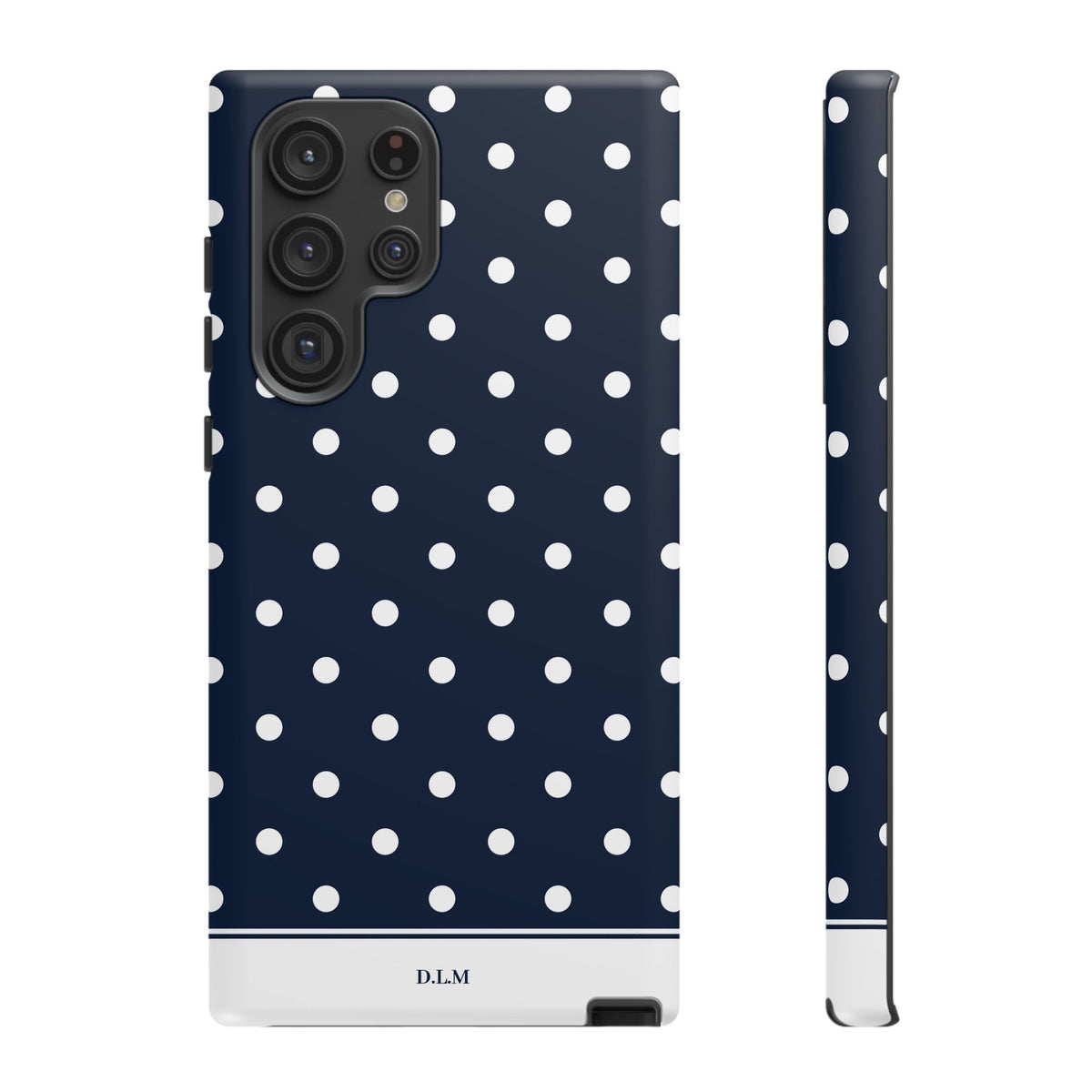 Navy Pearl Personalised Polka Dot Case