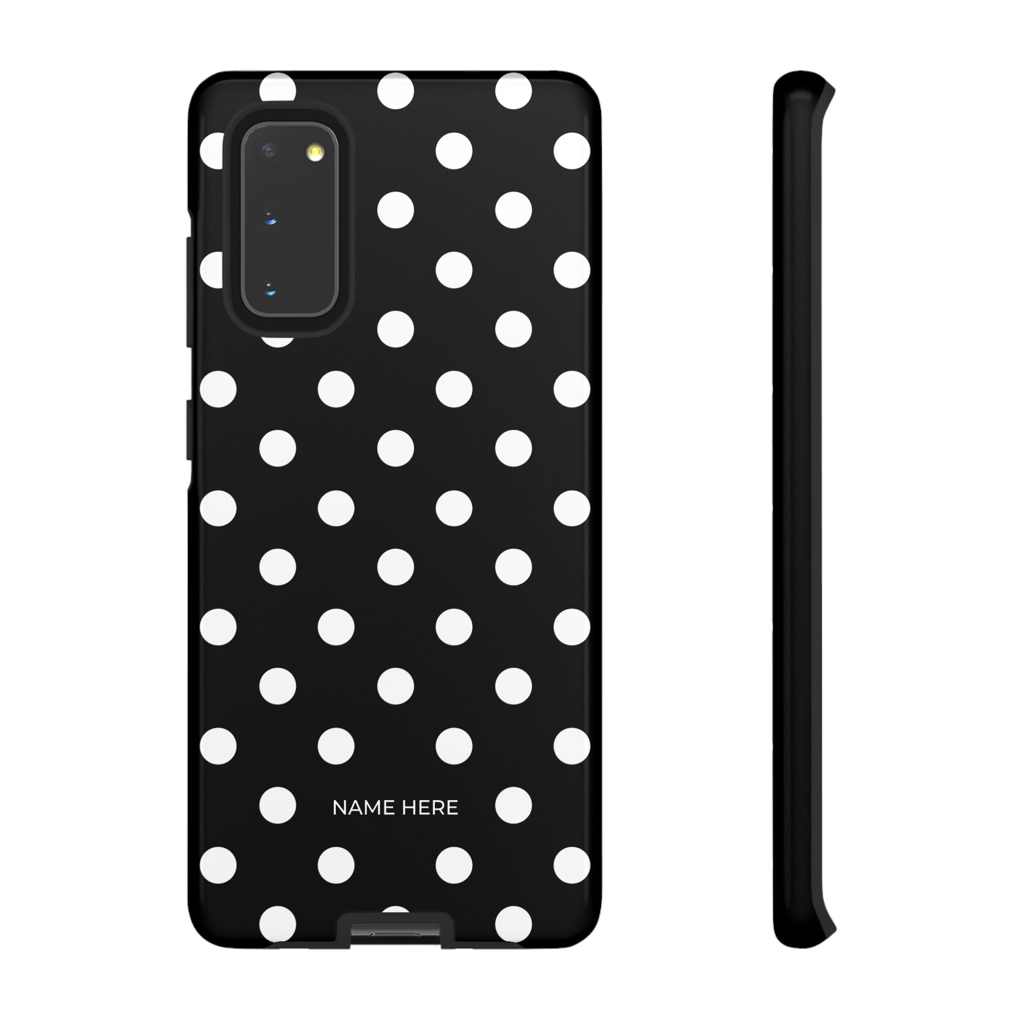 Black & White PolkaDot Customisable Case