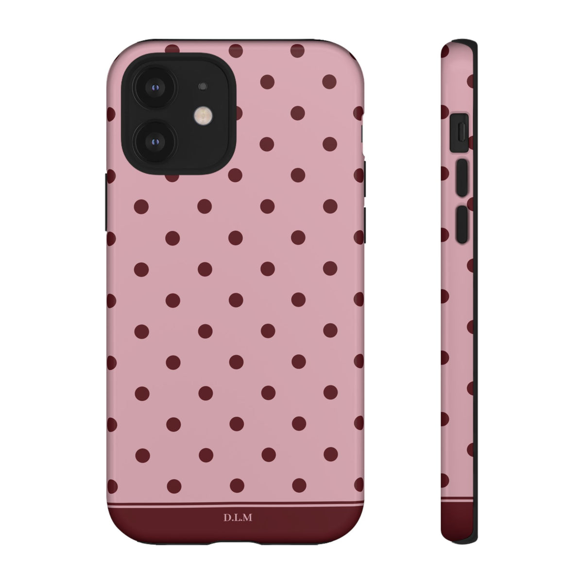 Berry Blush Personalised Polka Dot Case