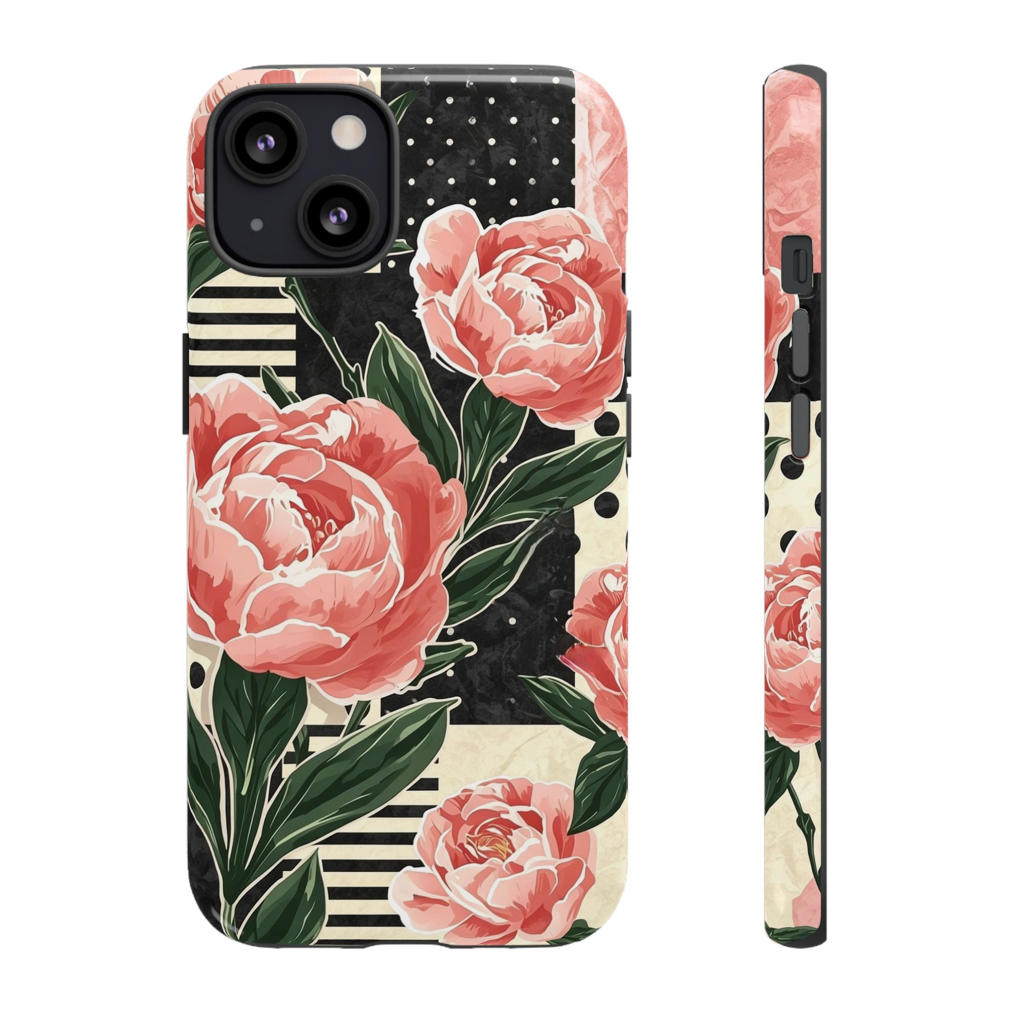 Pink Peony Stripes & Polka Dots