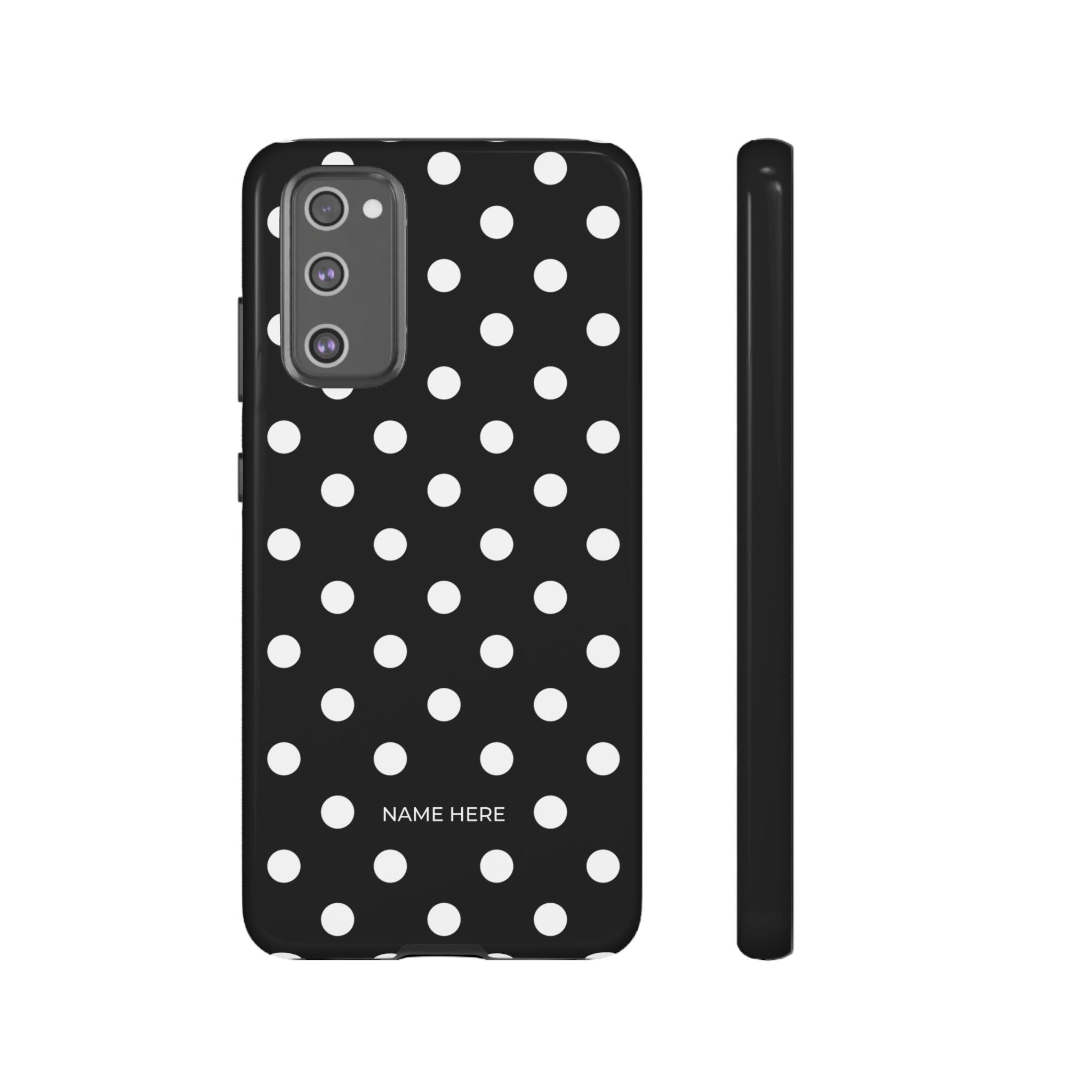 Black & White PolkaDot Customisable Case