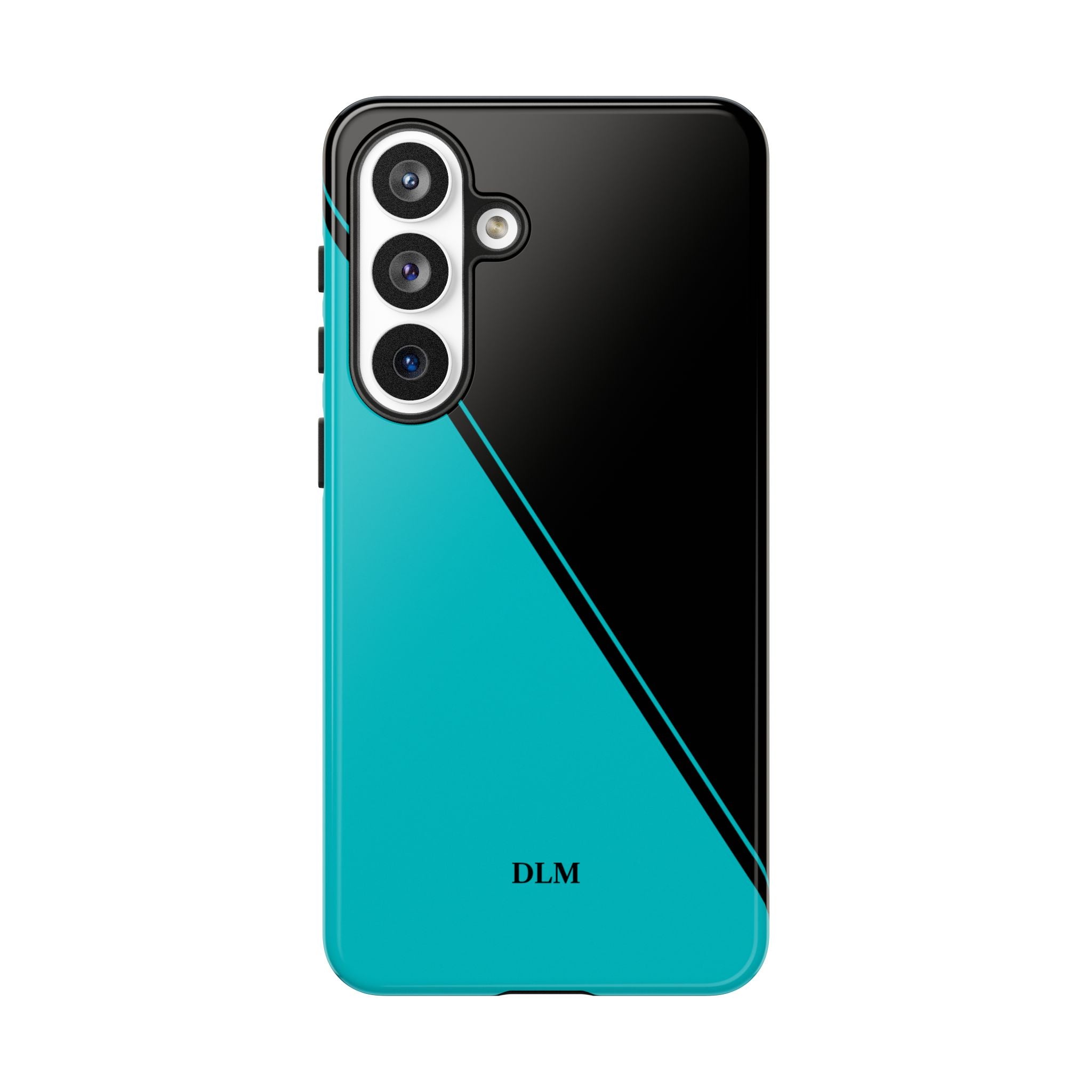 Tiffany/Black Two Tone Custom Initials Case