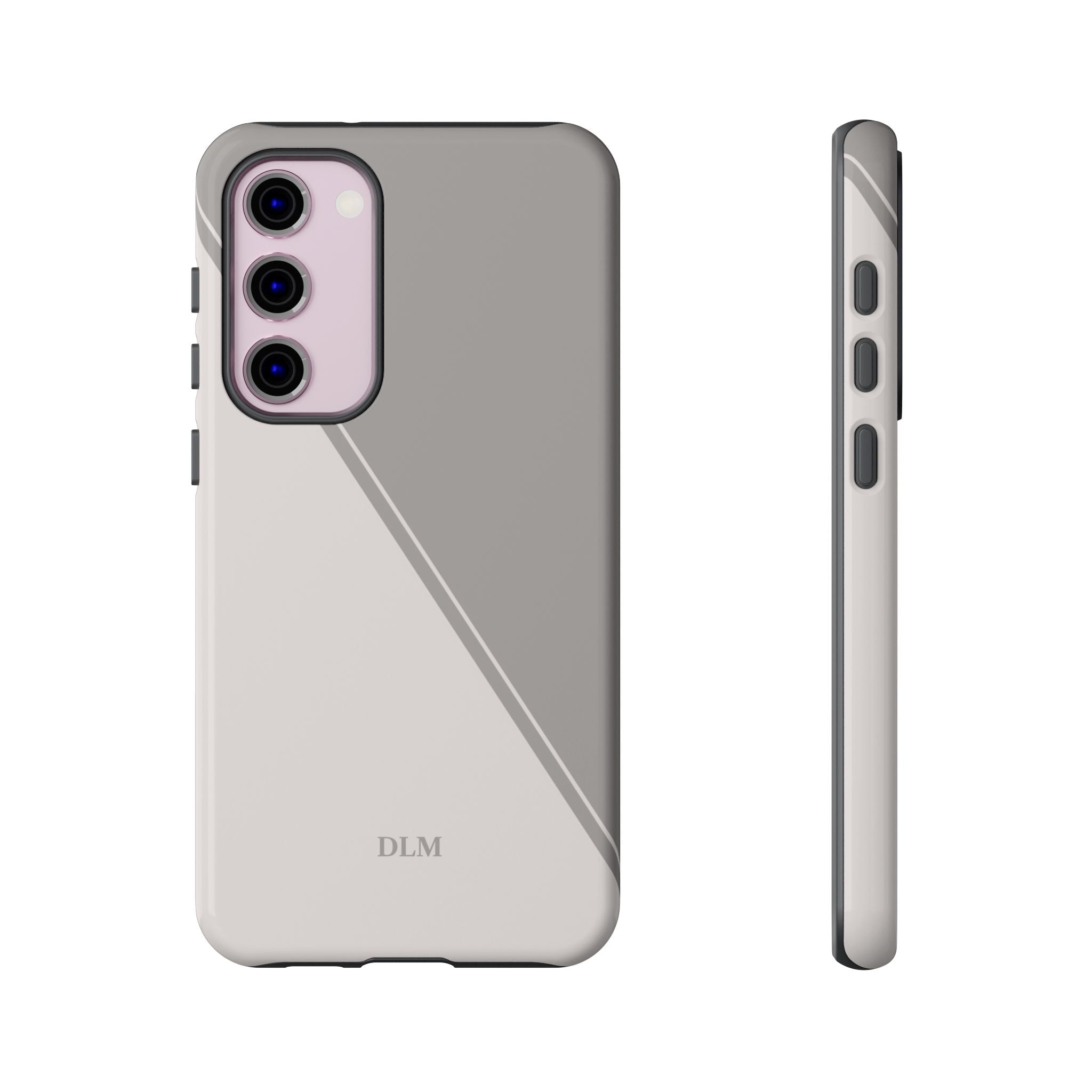 Grey Two Tone Case Custom Initials Case