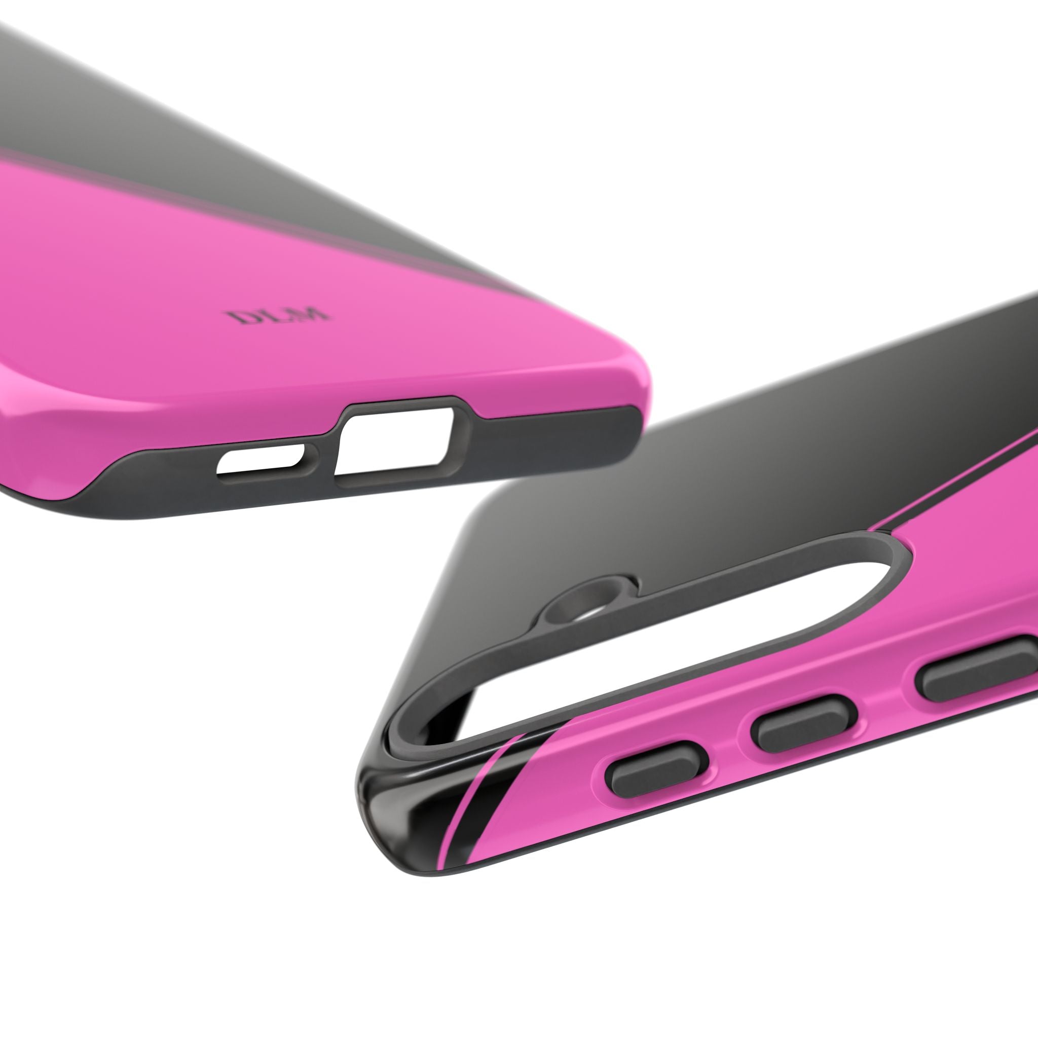 Pink/Black Two Tone Custom Initials Case