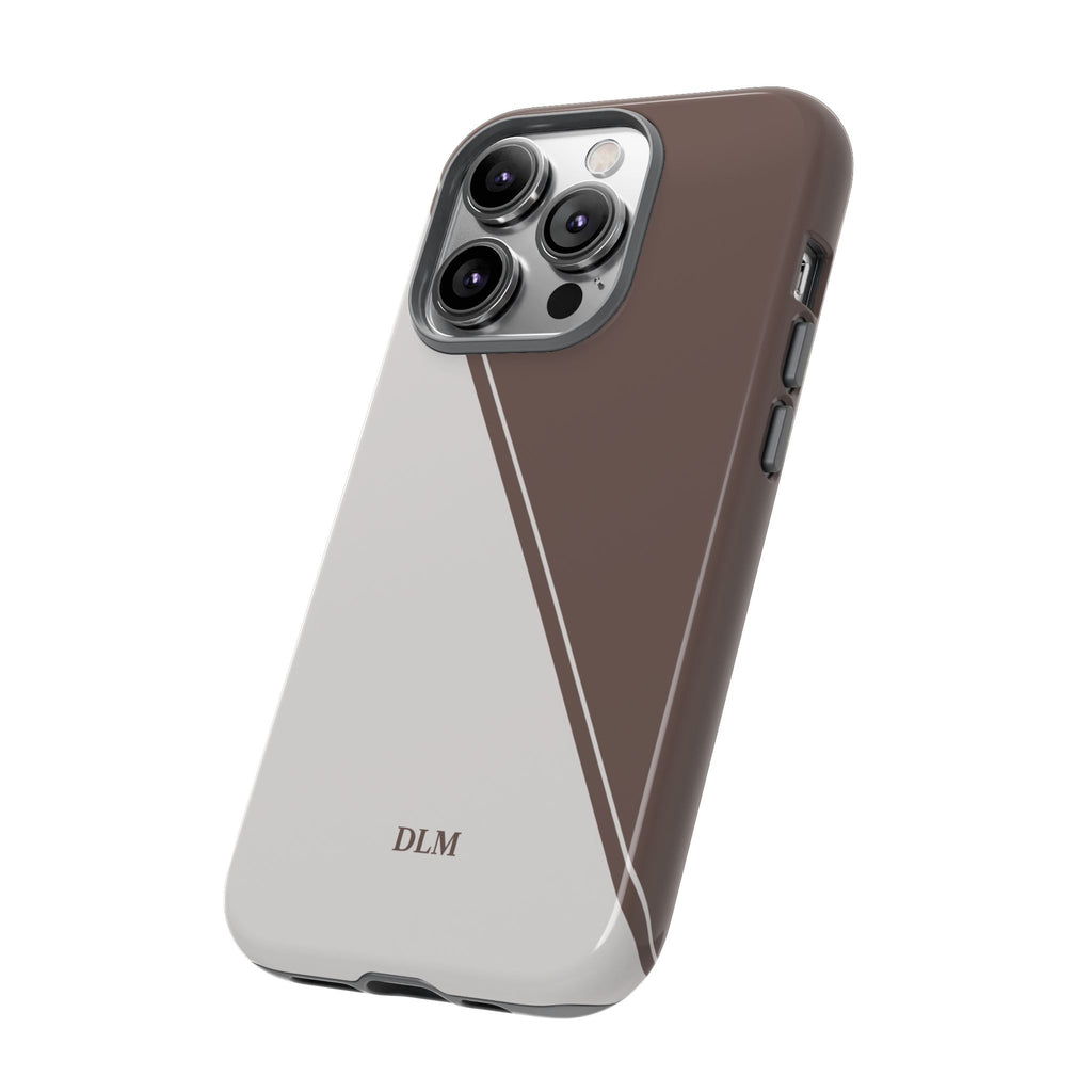 Brown/Cream Two Tone Custom Initials Case