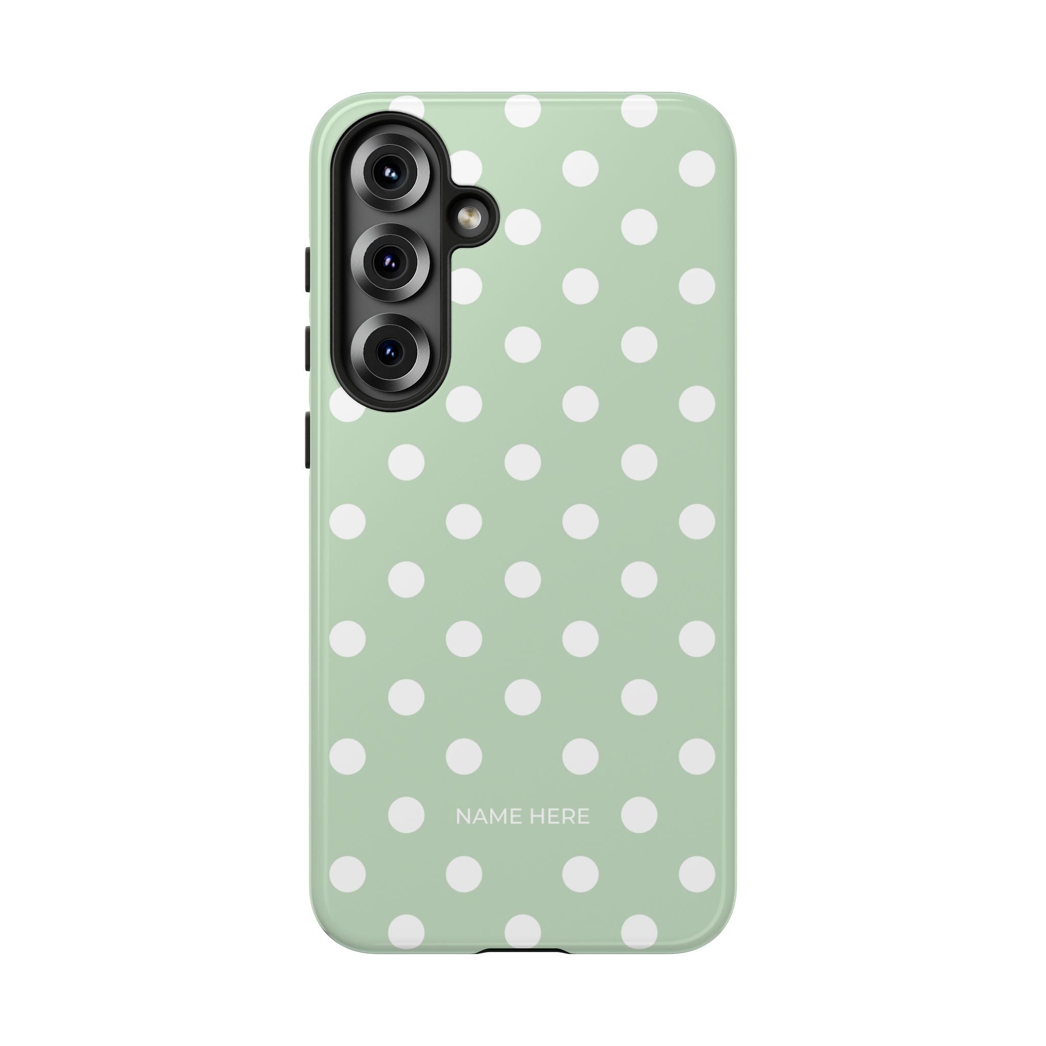 Green & White Polka Dot Customisable Case