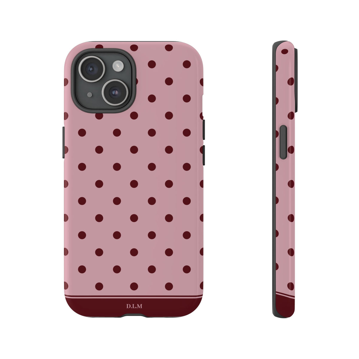 Berry Blush Personalised Polka Dot Case