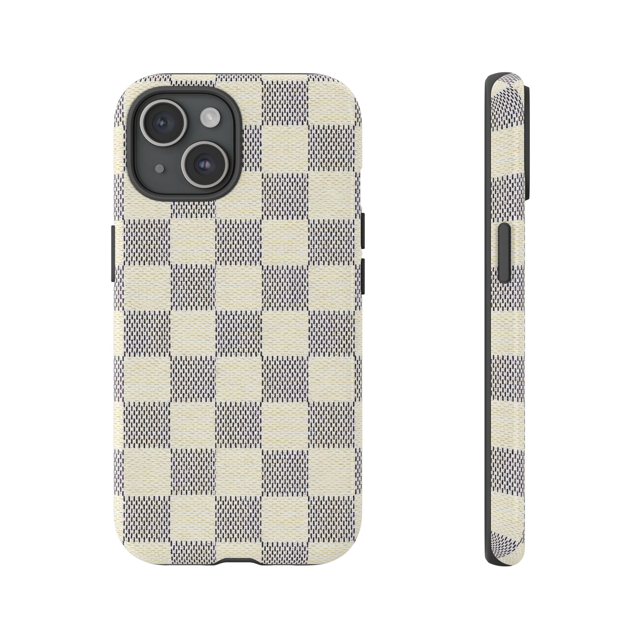 Checkered Cream Phone Case