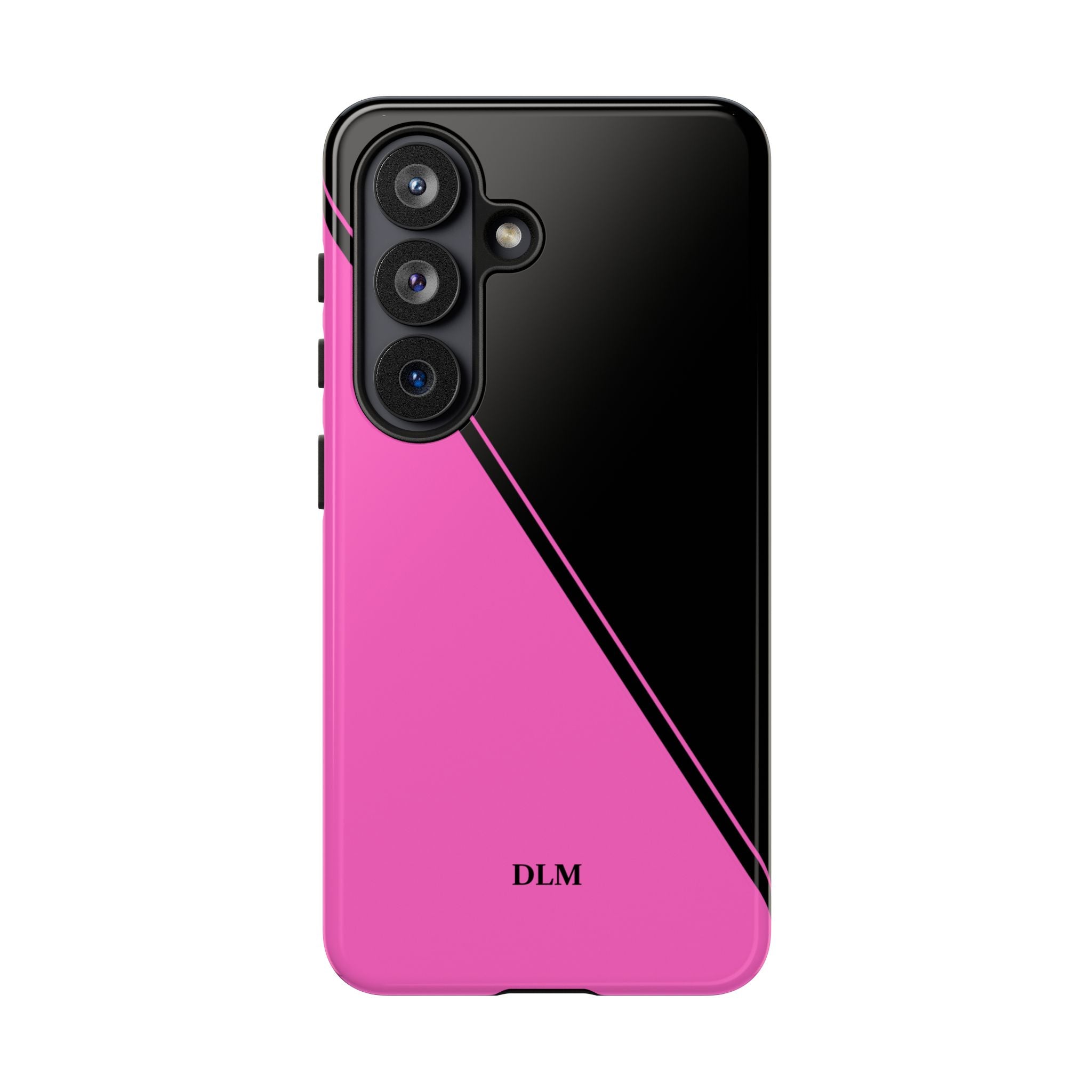 Pink/Black Two Tone Custom Initials Case