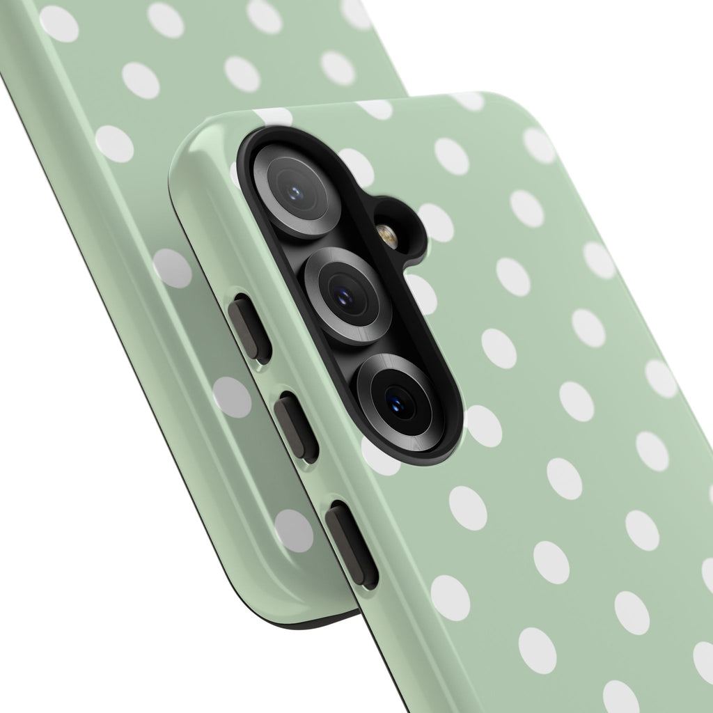 Green & White Polka Dot Customisable Case