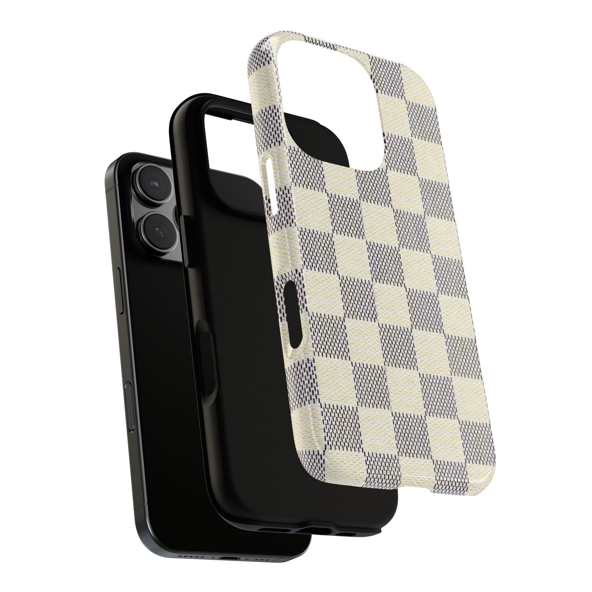 Checkered Cream Phone Case