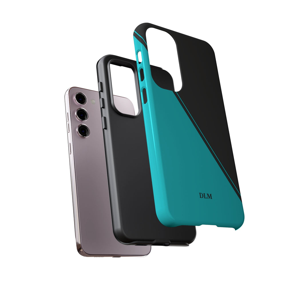 Tiffany/Black Two Tone Custom Initials Case