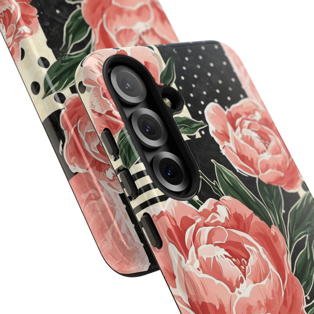 Pink Peony Stripes & Polka Dots