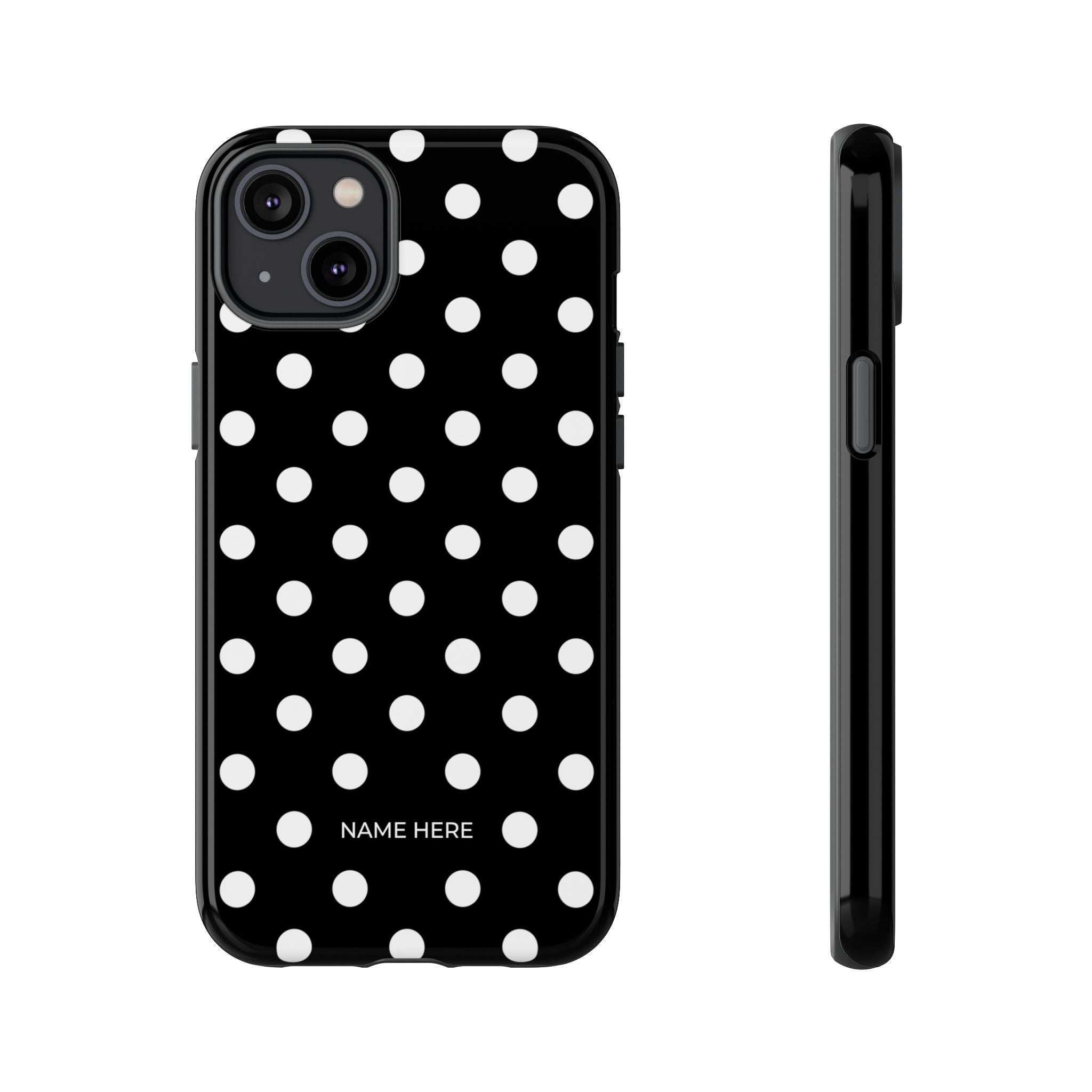 Black & White PolkaDot Customisable Case
