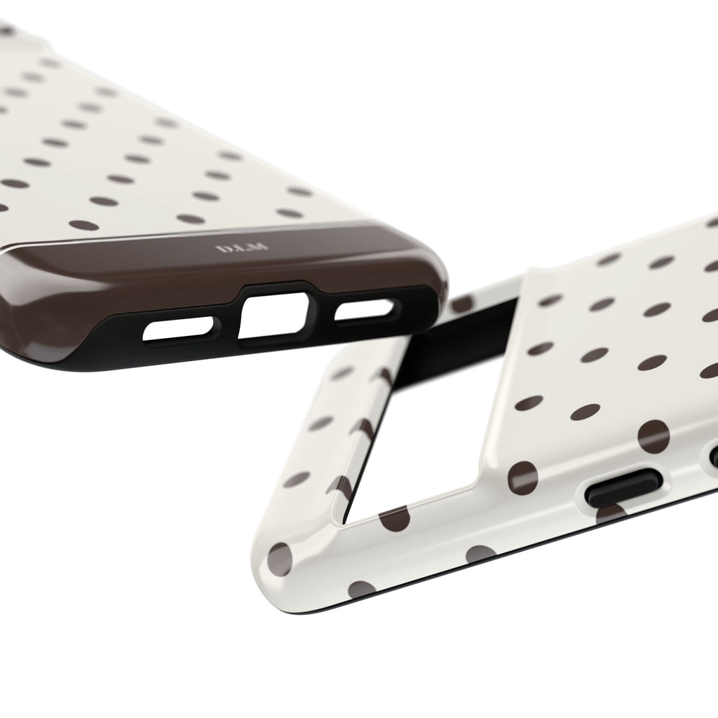 Creamy Mocha Personalised Polka Dot Case
