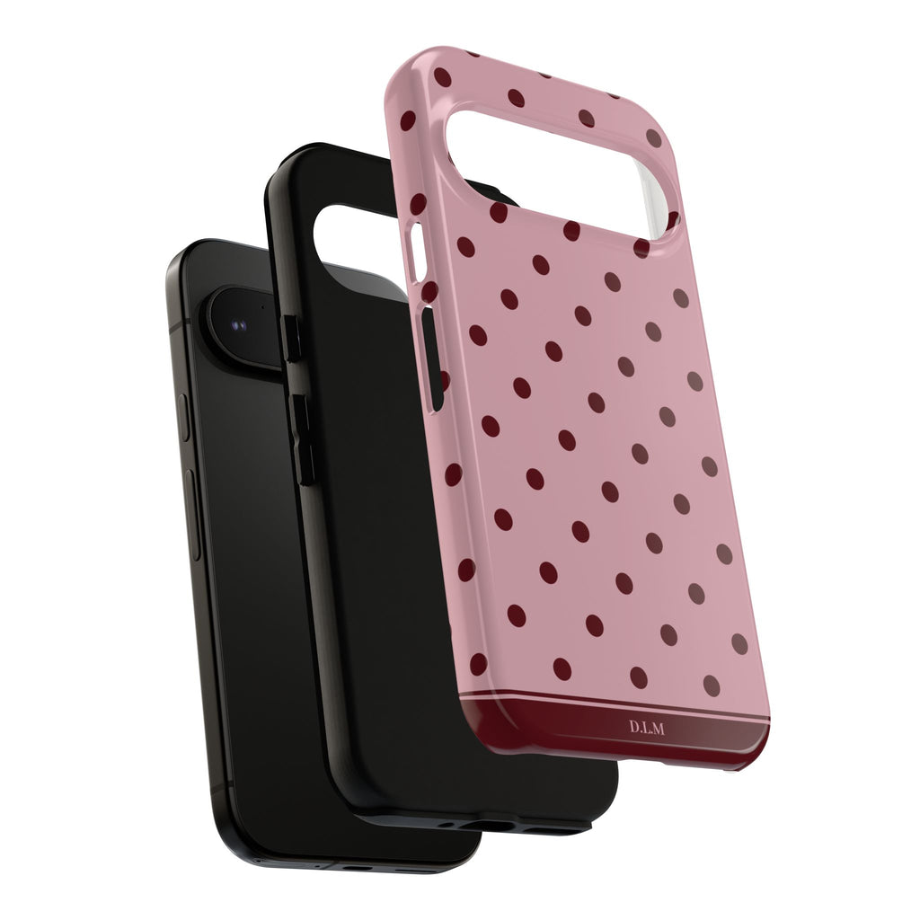 Berry Blush Personalised Polka Dot Case