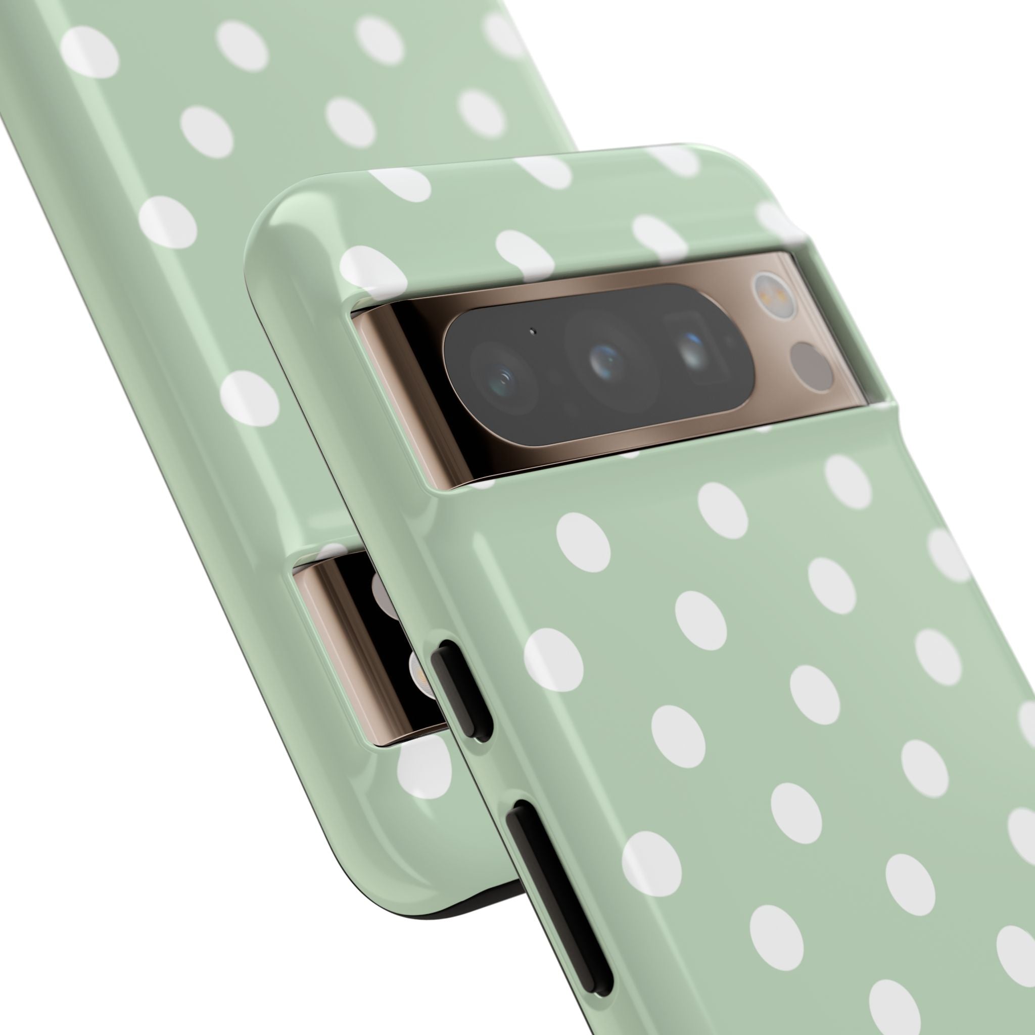 Green & White Polka Dot Customisable Case